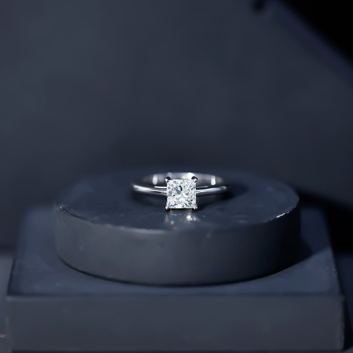 1.2 Carat Certified Lab Grown Diamond Square Cut Engagement Ring Lab - ( EF-VS ) - Rosec Jewels