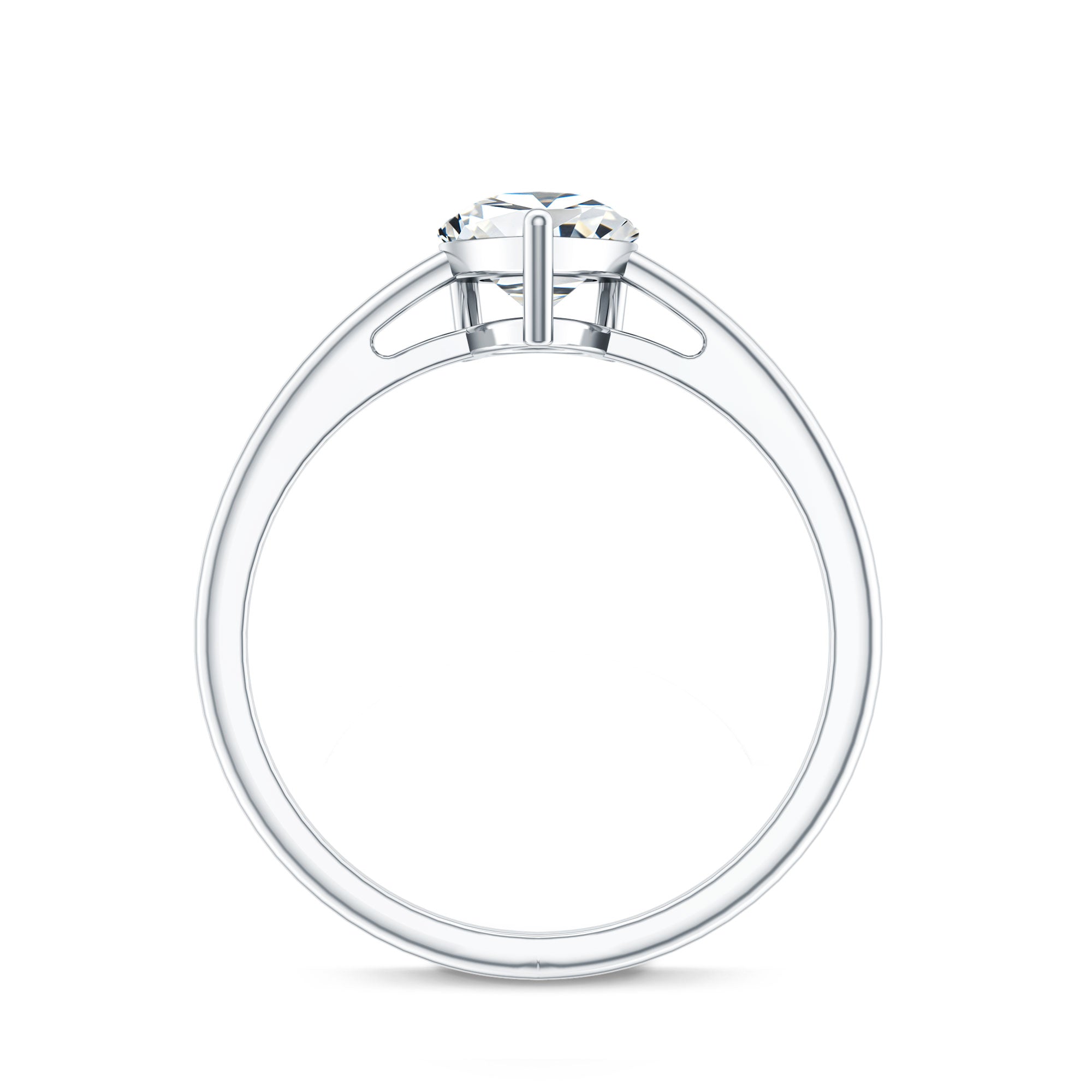 Single Stone Lab Grown Diamond Pear Engagement Ring Lab - ( EF-VS ) - Rosec Jewels