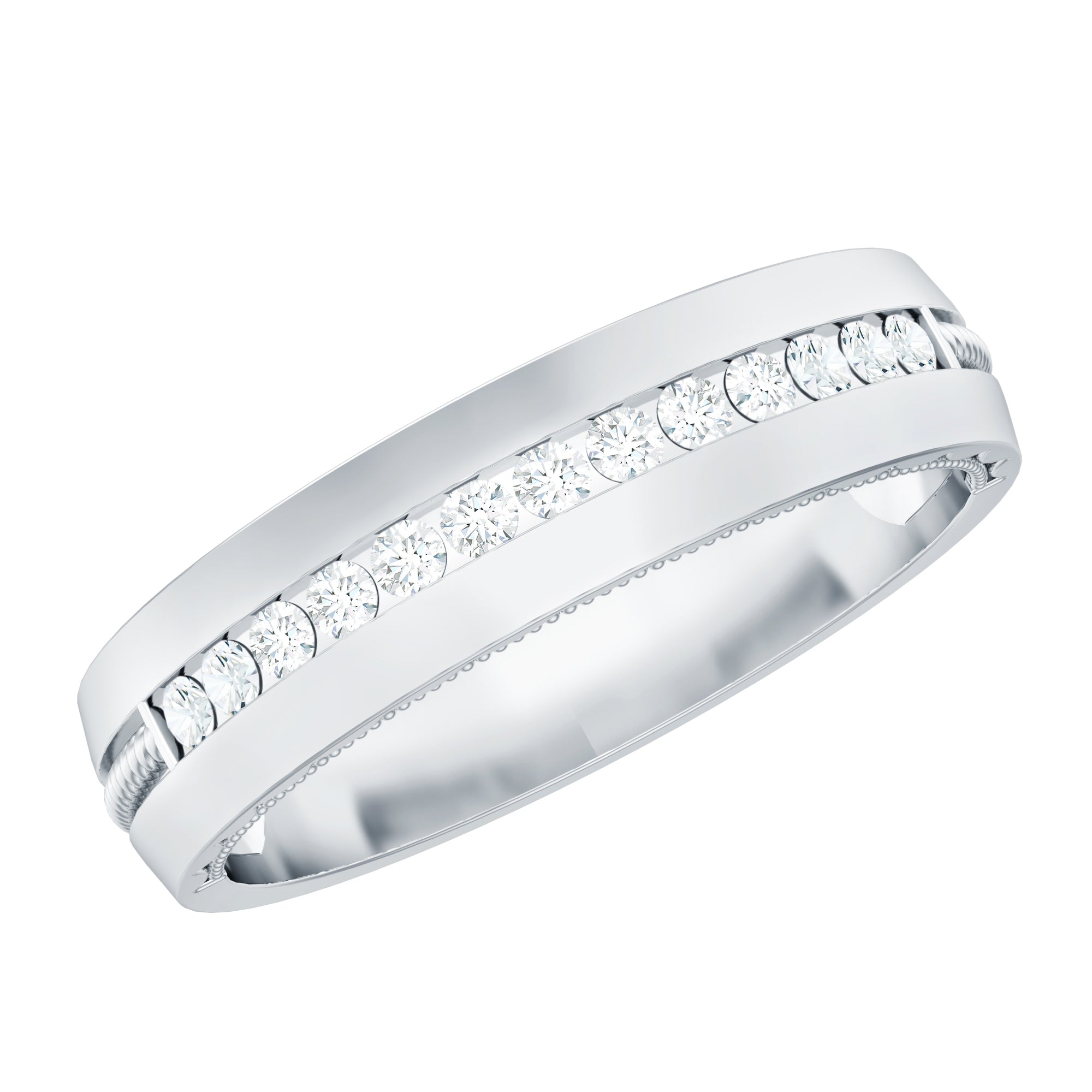 Rosec Jewels-Lab Grown Diamond Twisted Rope Band with Accents