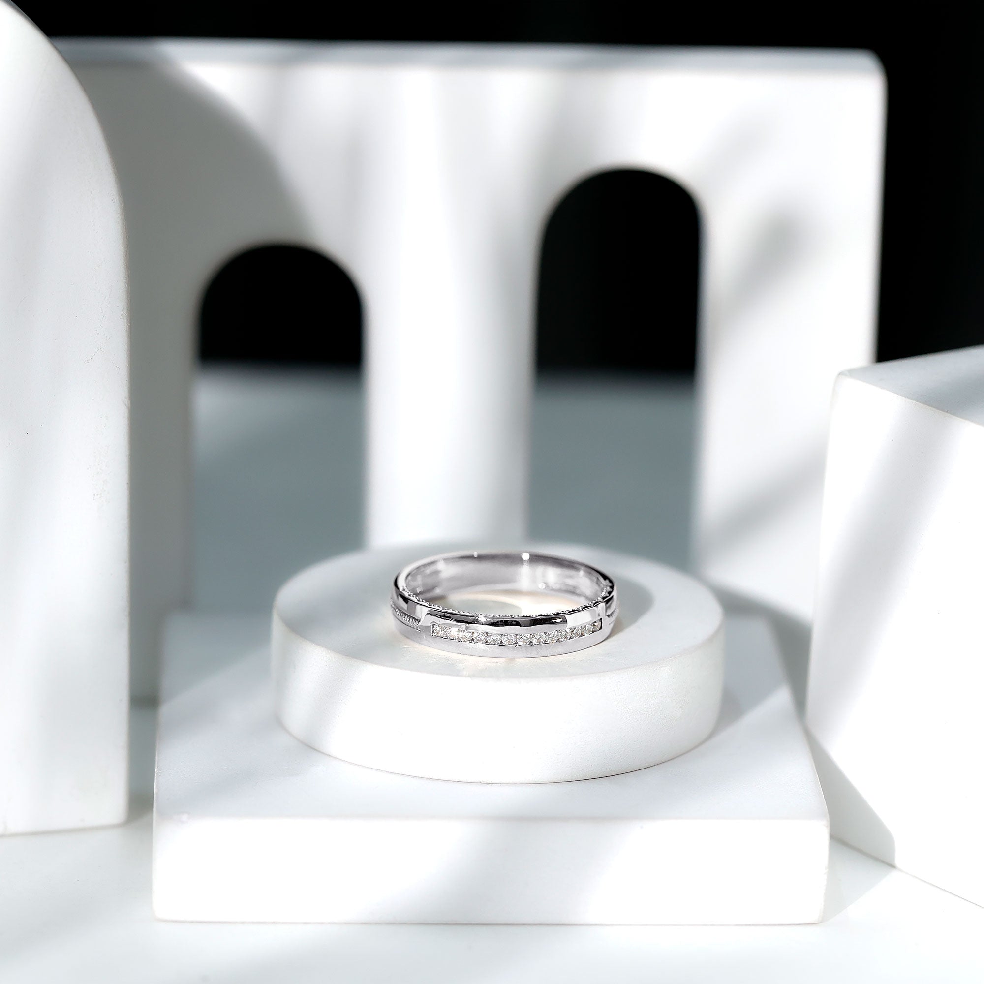 Lab Grown Diamond Twisted Rope Band with Accents Lab - ( EF-VS ) - Rosec Jewels