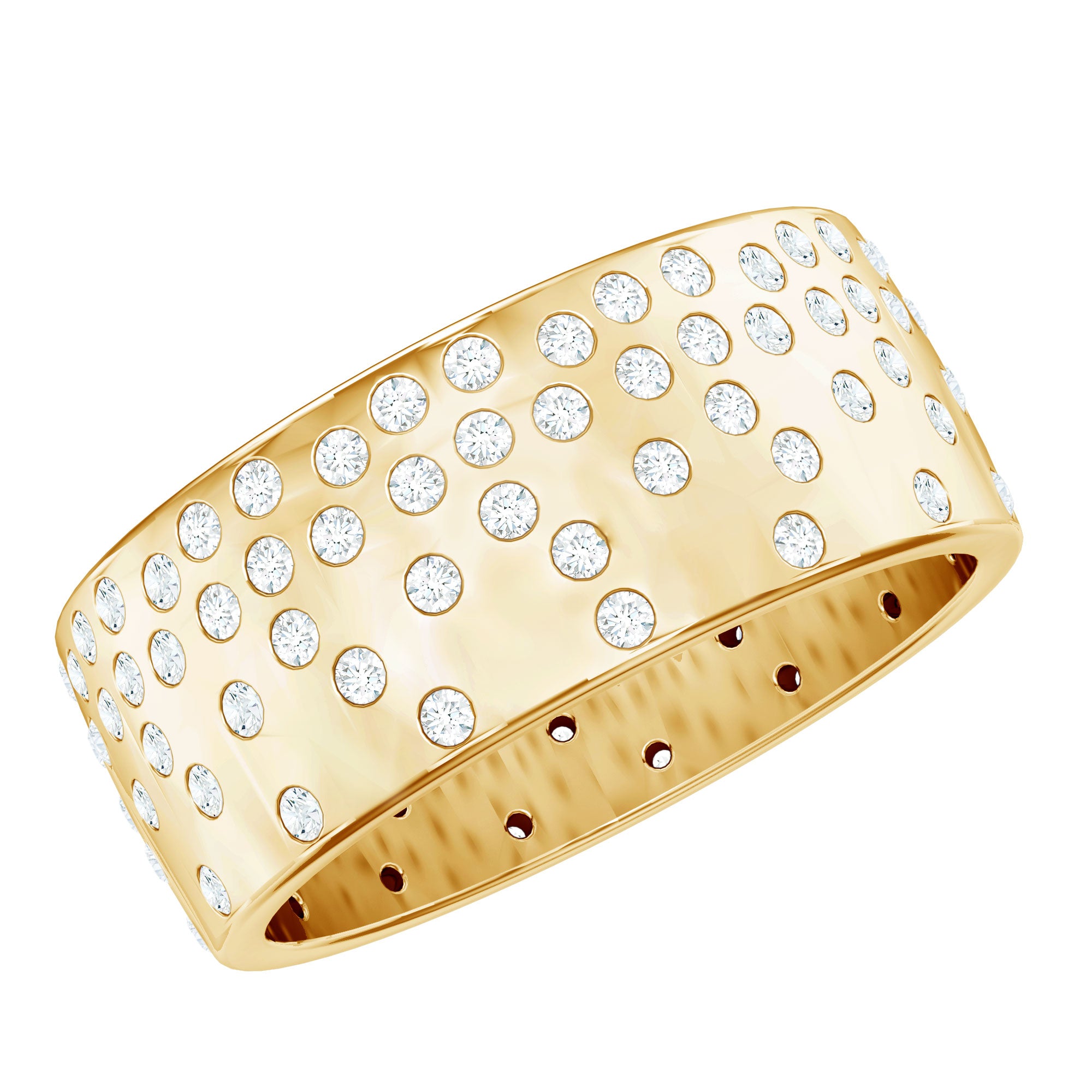 Certified Lab Grown Diamond Wedding Band in Flush Setting Lab - ( EF-VS ) - Rosec Jewels