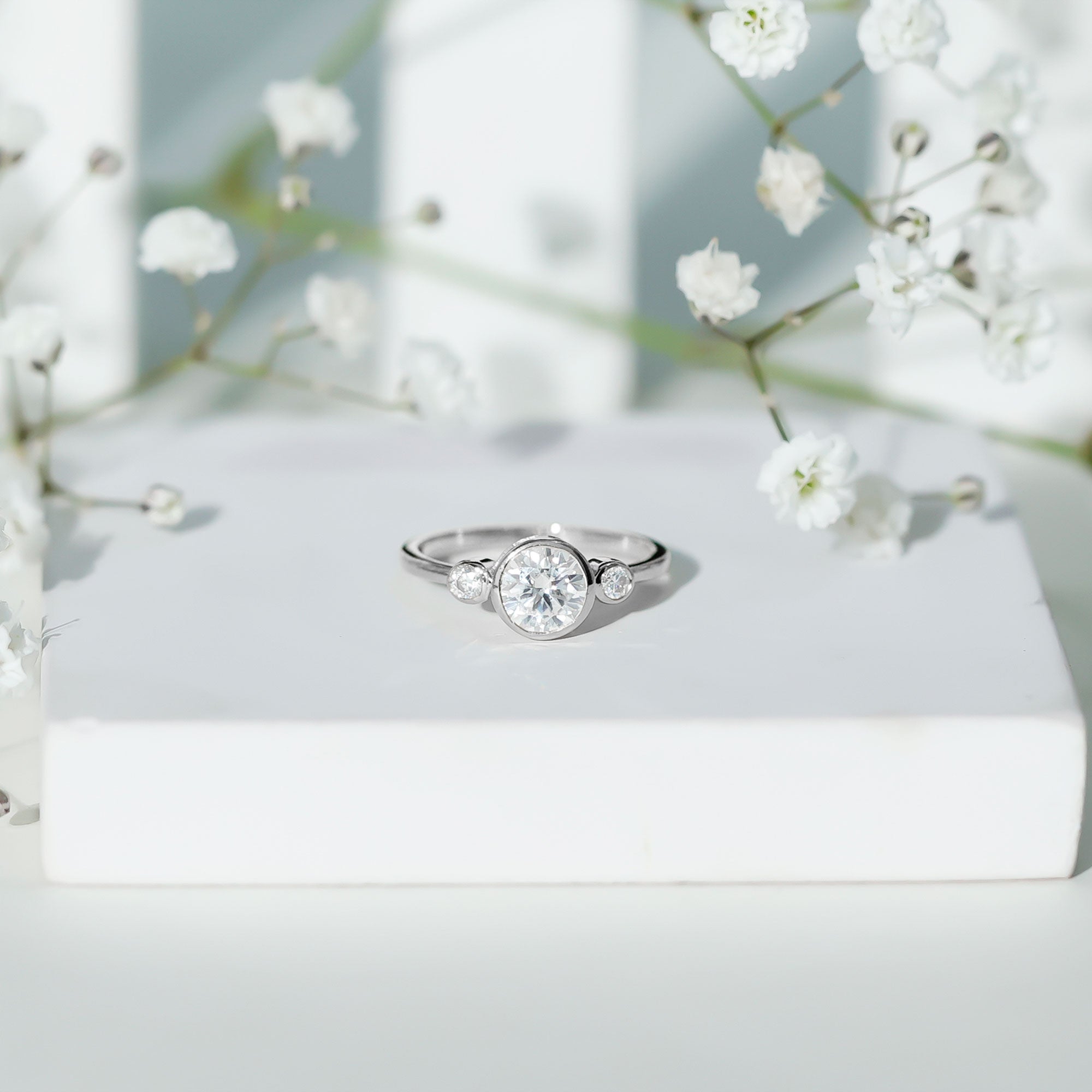 Rosec Jewels-Lab Created Diamond Bezel Set Engagement Ring for Her