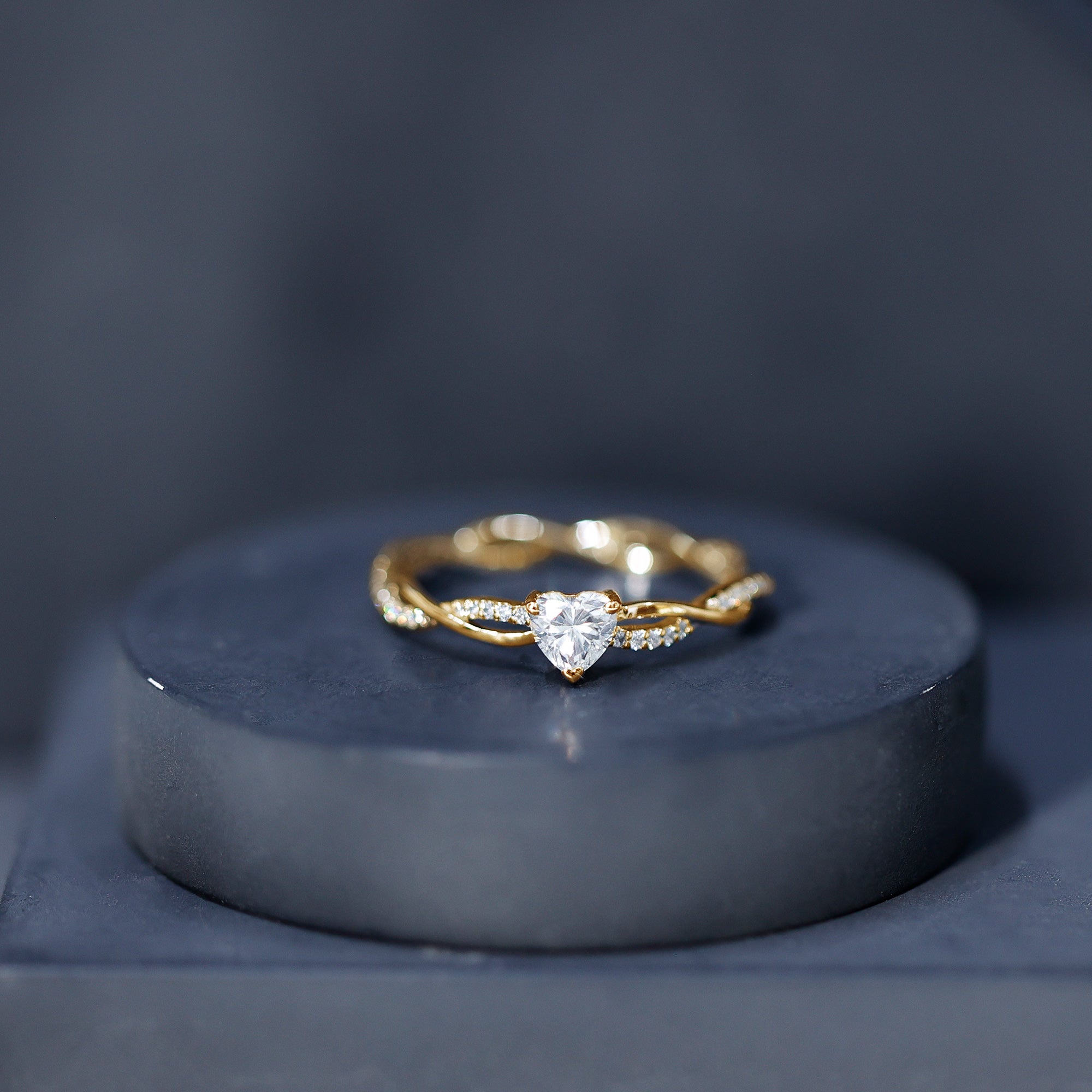 0.5 Carat Heart Shaped Diamond Ring For Women Lab - ( EF-VS ) - Rosec Jewels