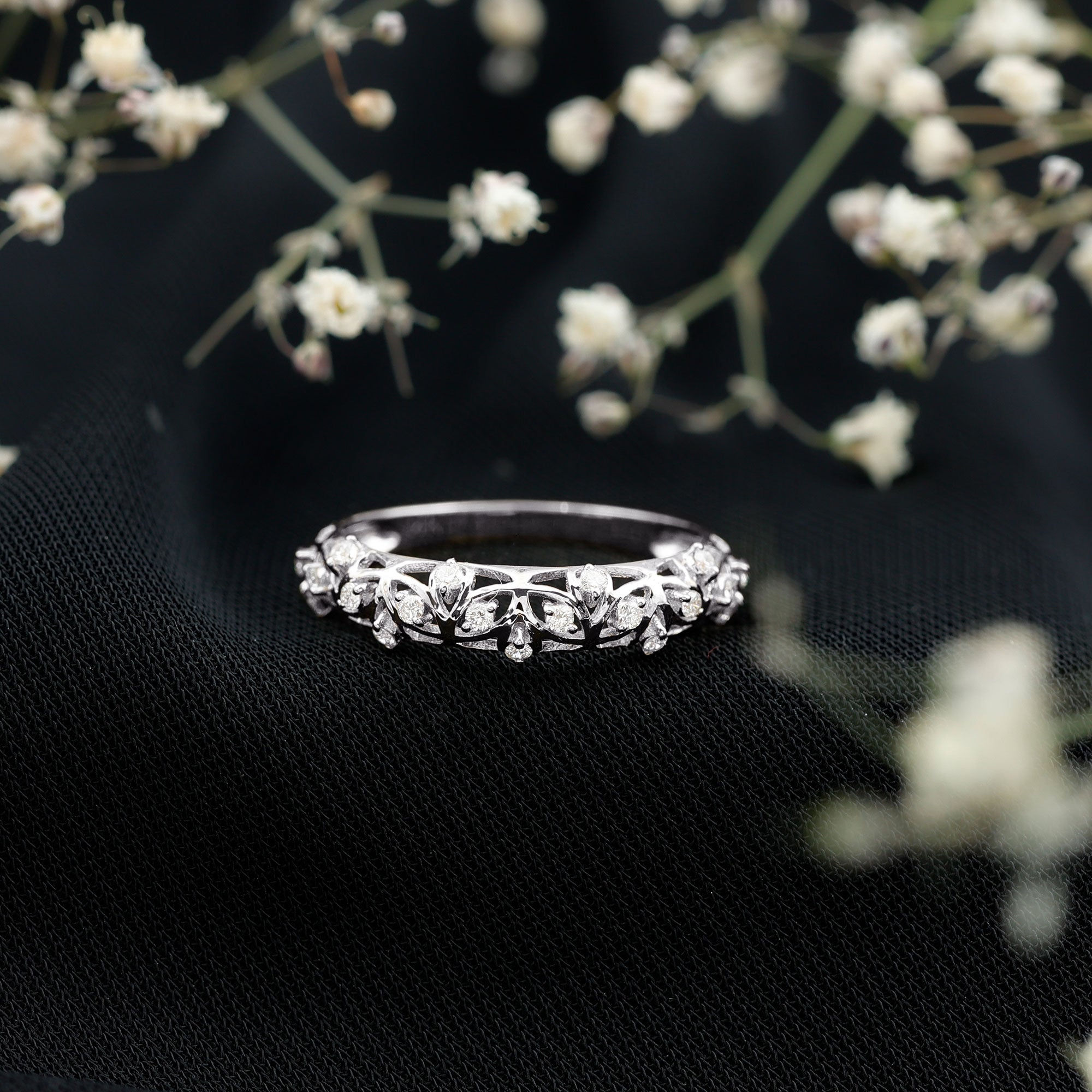 Rosec Jewels-Designer Lab Grown Diamond Wedding Band For Women