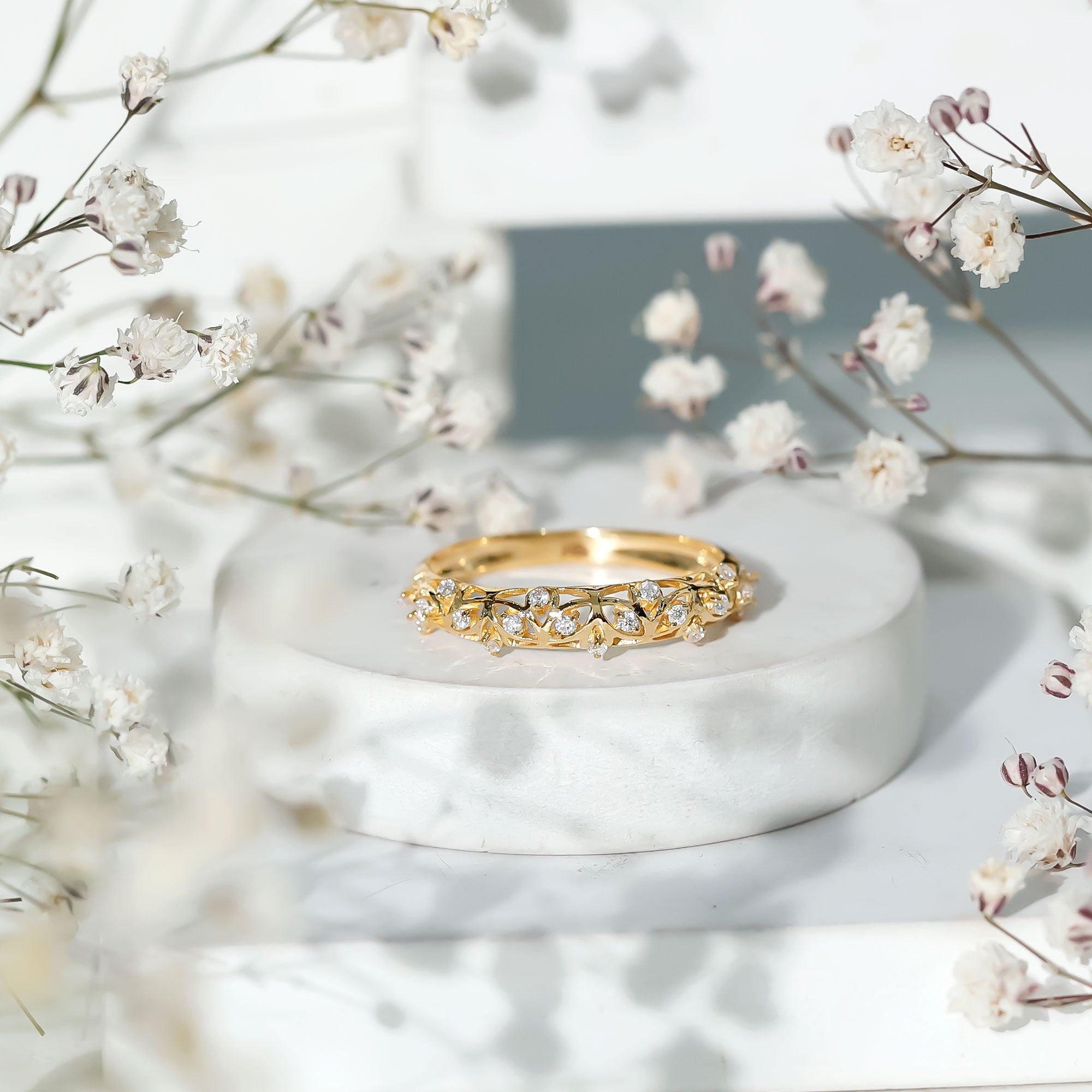 Designer Lab Grown Diamond Wedding Band For Women Lab - ( EF-VS ) - Rosec Jewels