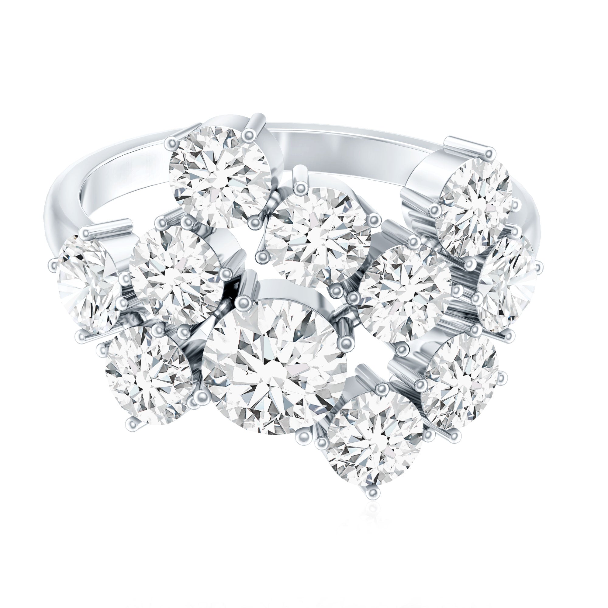 Certified Lab Grown Diamond Statement Engagement Ring for Women Lab - ( EF-VS ) - Rosec Jewels
