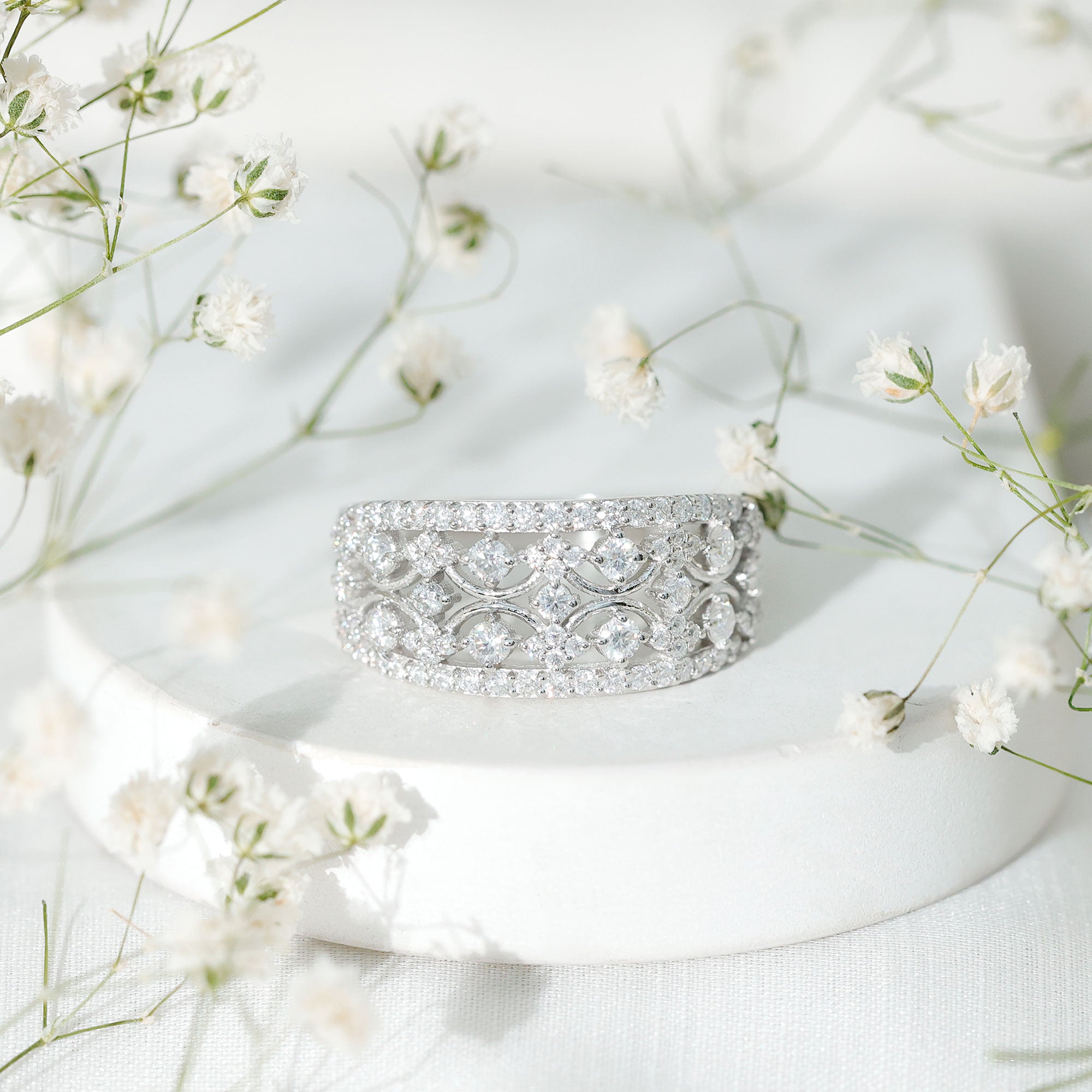 Vintage Inspired Lab Grown Diamond Wedding Band for Women Lab - ( EF-VS ) - Rosec Jewels