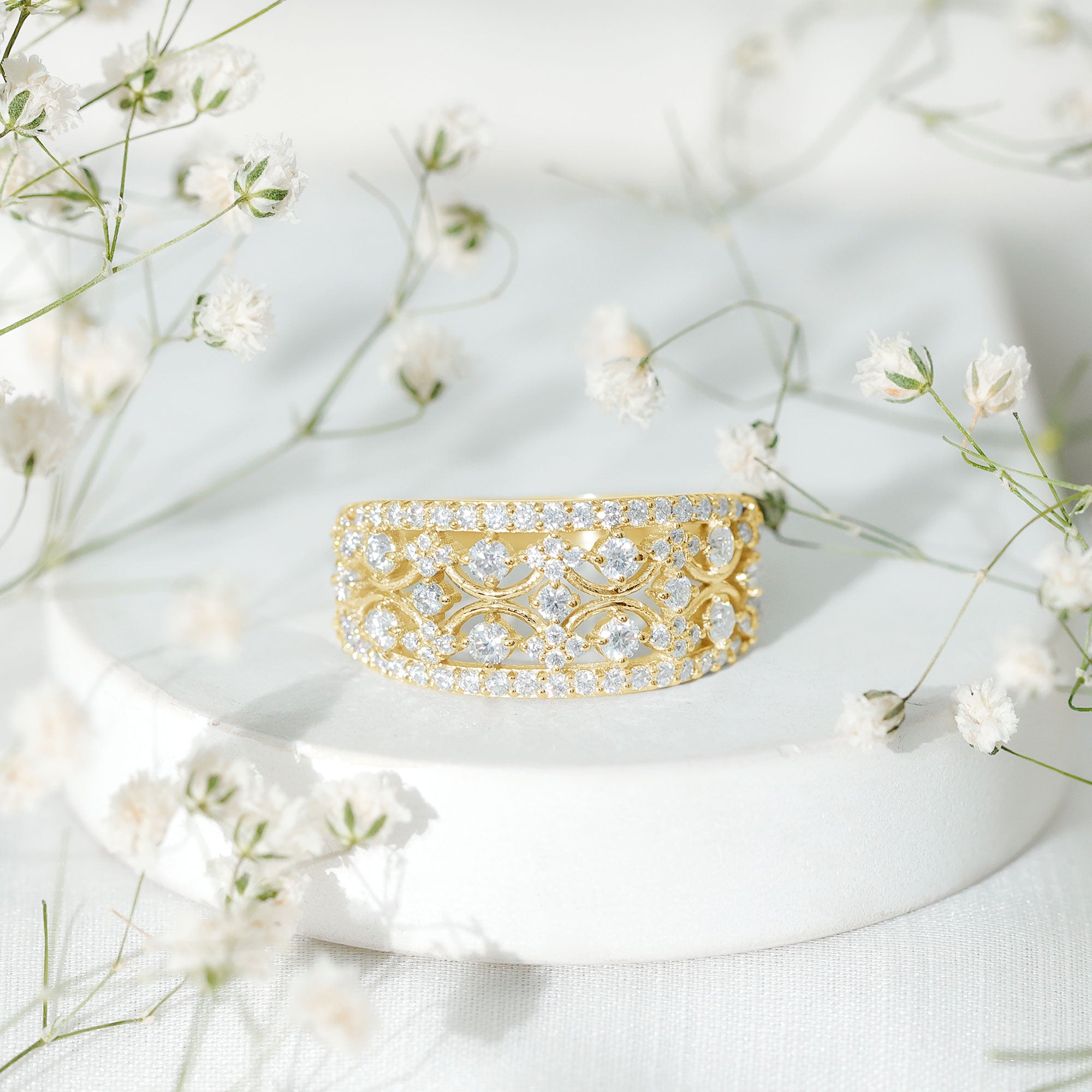 Vintage Inspired Lab Grown Diamond Wedding Band for Women Lab - ( EF-VS ) - Rosec Jewels
