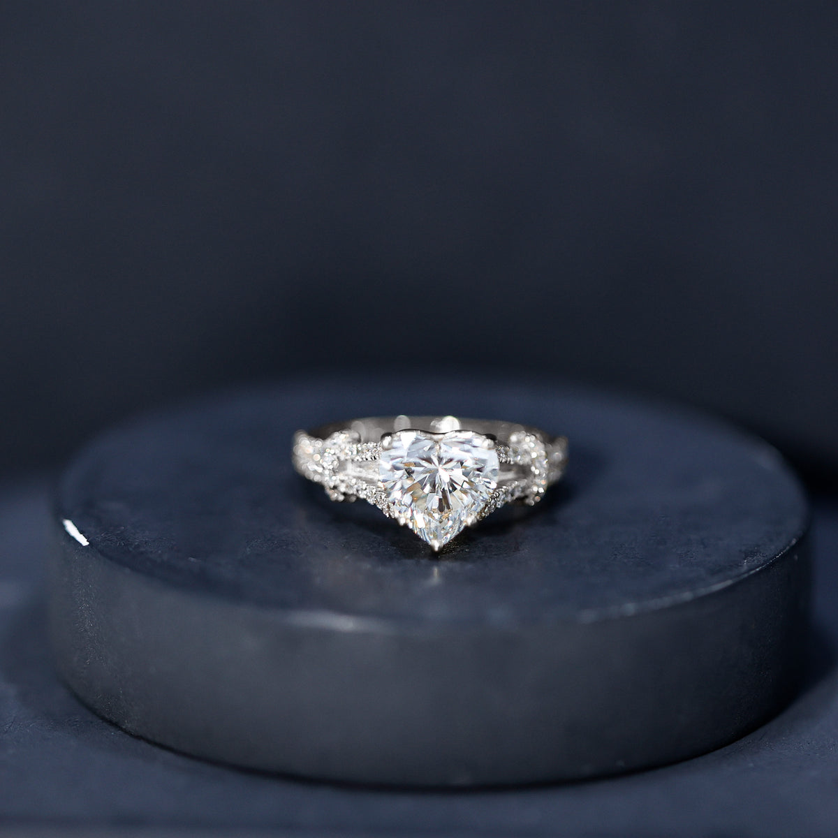 2 Carat Lab Grown Diamond Heart Shape Engagement Ring Lab - ( EF-VS ) - Rosec Jewels