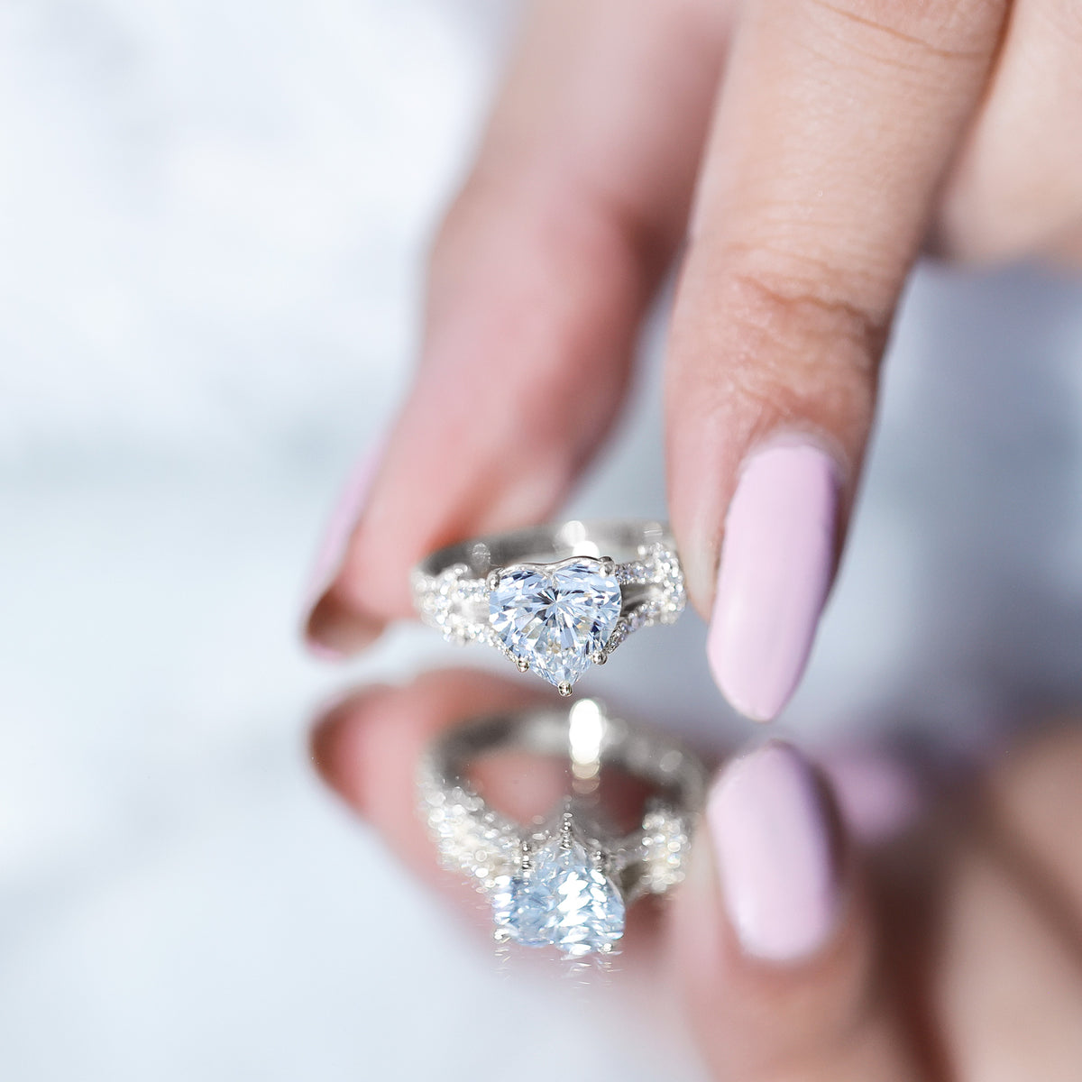 2 Carat Lab Grown Diamond Heart Shape Engagement Ring Lab - ( EF-VS ) - Rosec Jewels