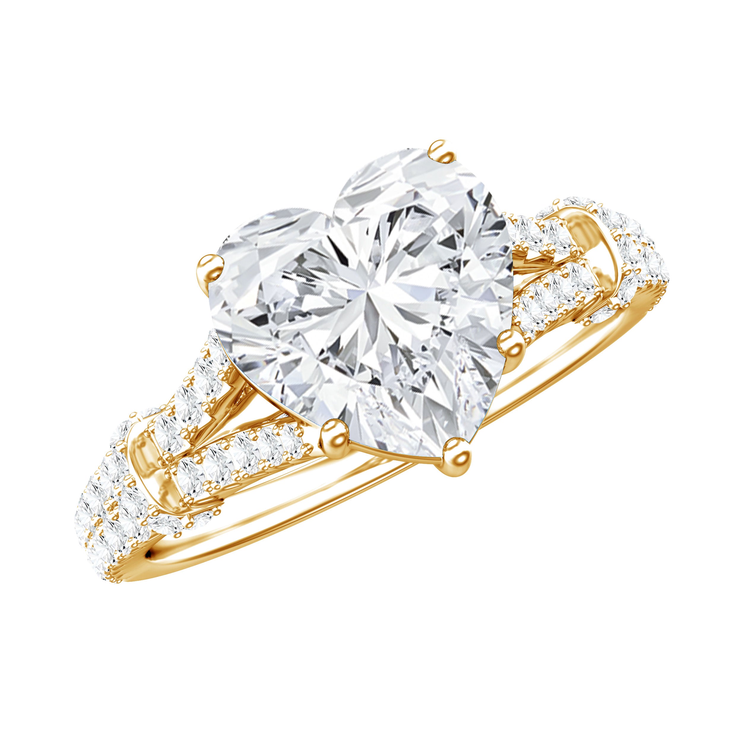 8 mm Lab Grown Diamond Heart Shape Engagement Ring Lab - ( EF-VS ) - Rosec Jewels
