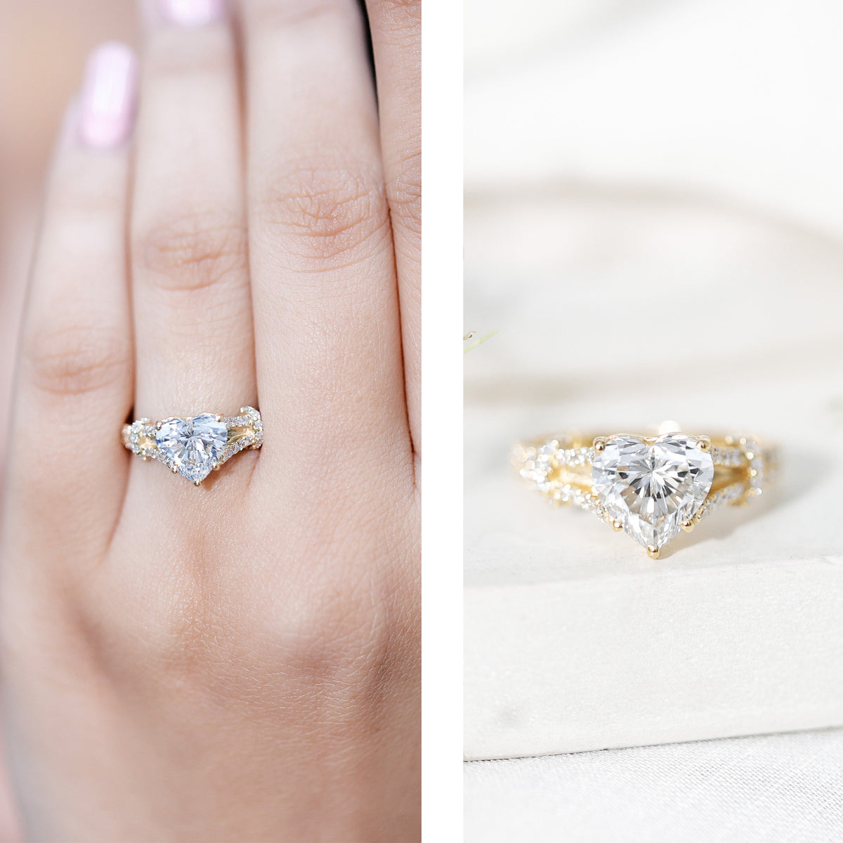 2 Carat Lab Grown Diamond Heart Shape Engagement Ring Lab - ( EF-VS ) - Rosec Jewels
