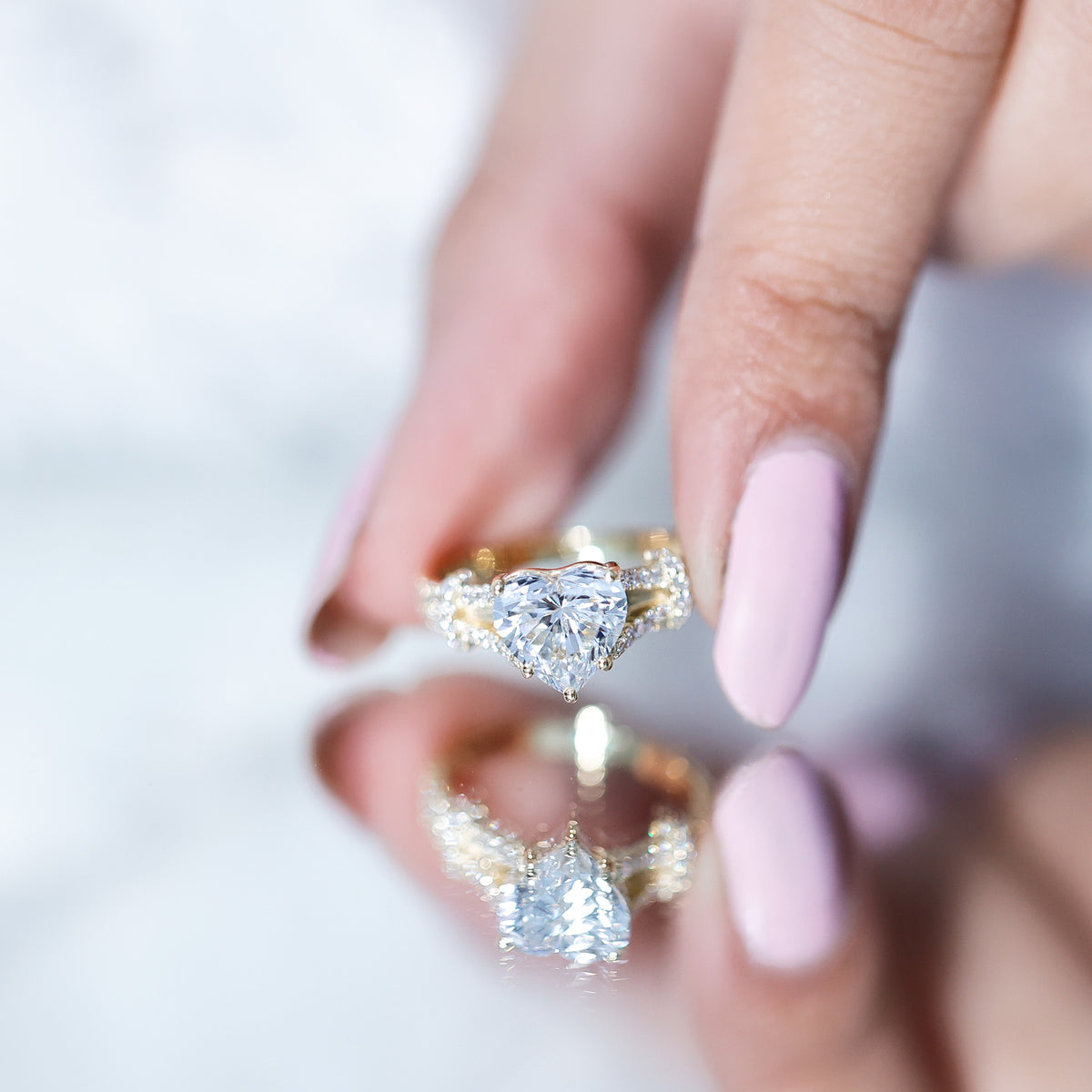 2 Carat Lab Grown Diamond Heart Shape Engagement Ring Lab - ( EF-VS ) - Rosec Jewels