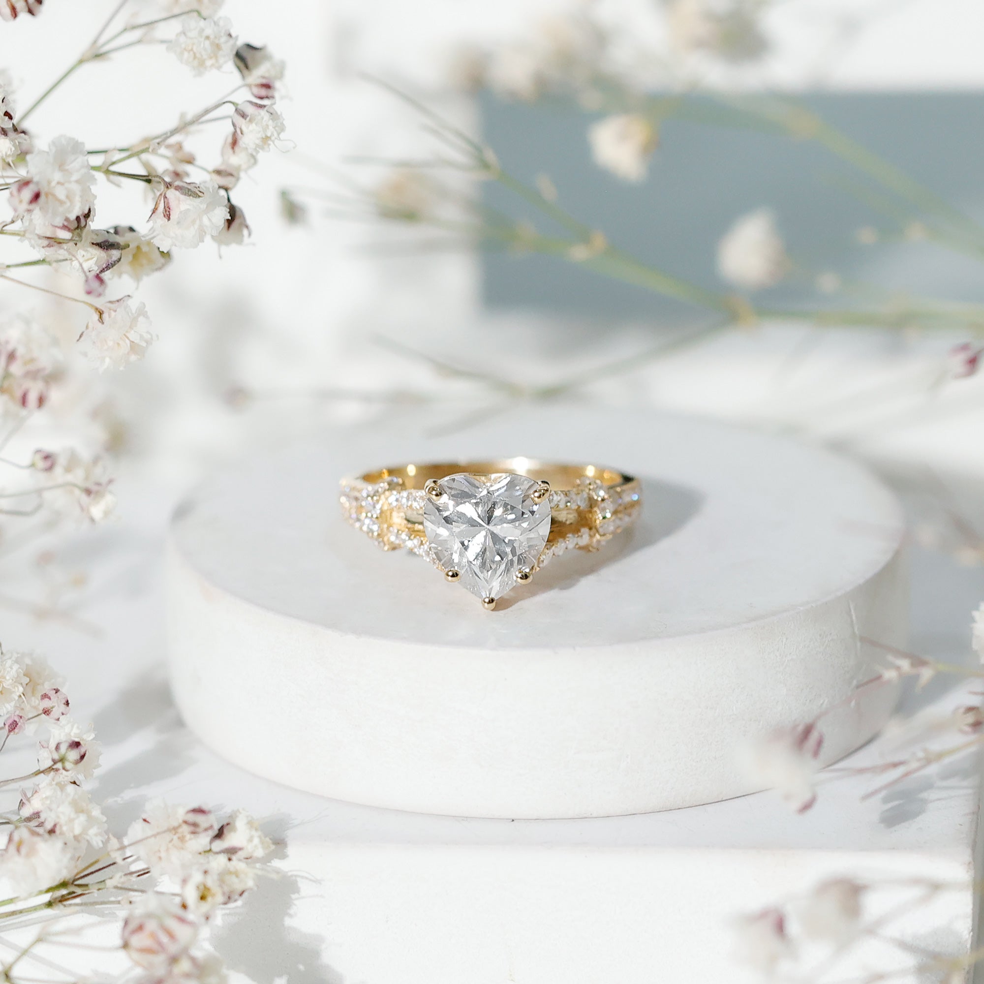 8 mm Lab Grown Diamond Heart Shape Engagement Ring Lab - ( EF-VS ) - Rosec Jewels