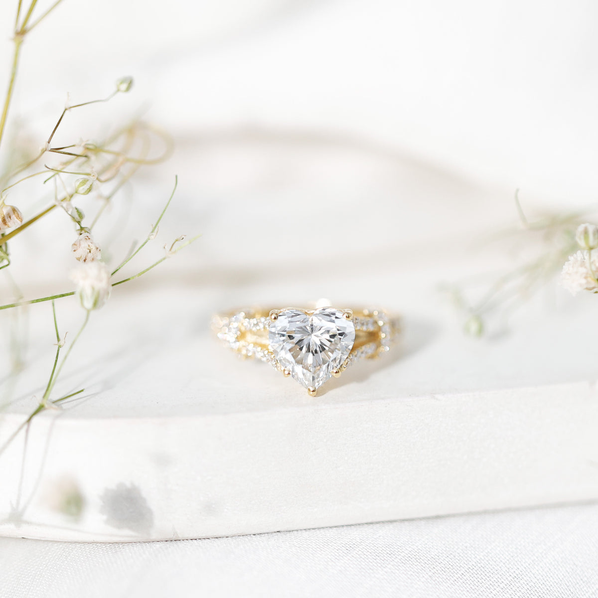 2 Carat Lab Grown Diamond Heart Shape Engagement Ring Lab - ( EF-VS ) - Rosec Jewels