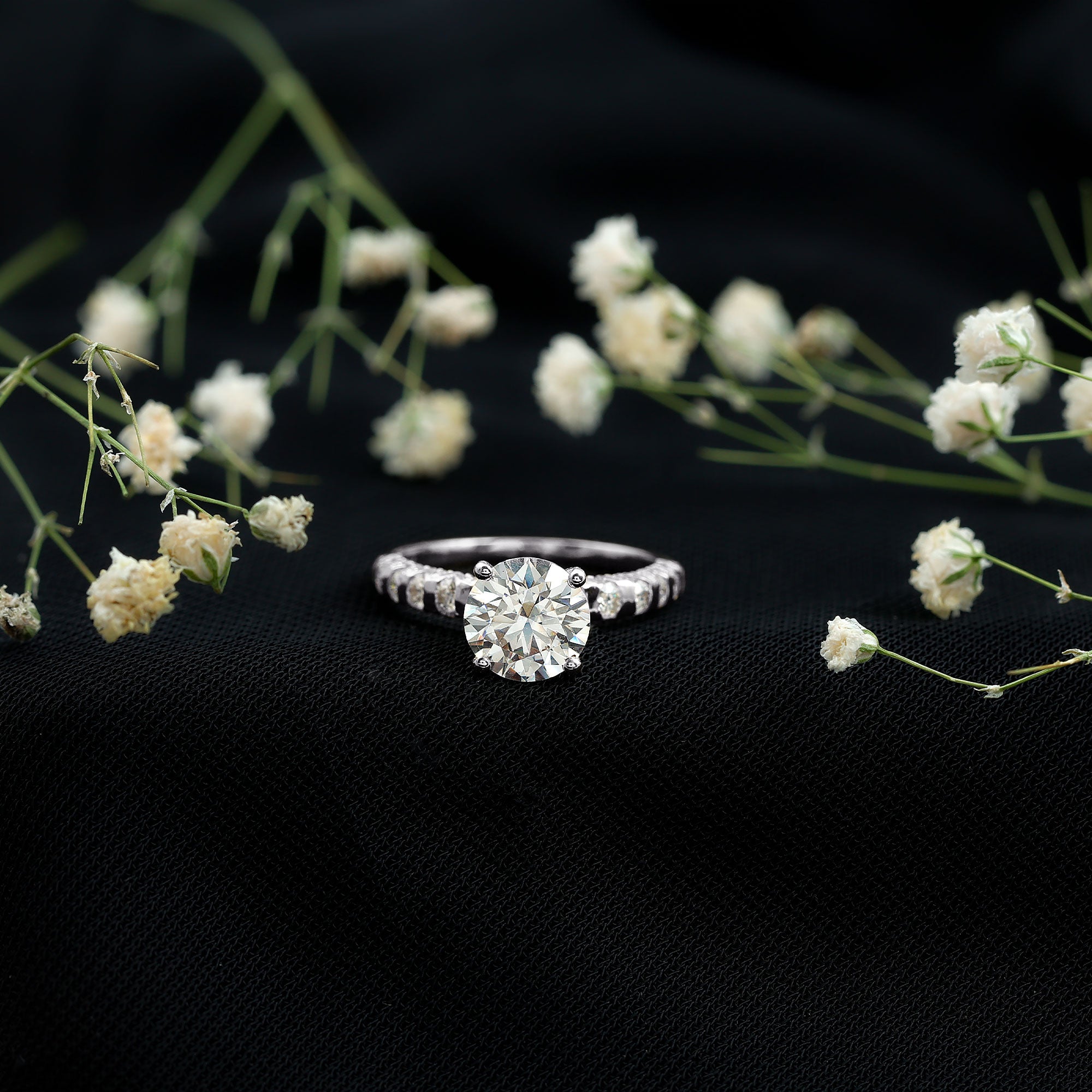 Certified 7 MM Lab Grown Diamond Solitaire Engagement Ring Lab - ( EF-VS ) - Rosec Jewels