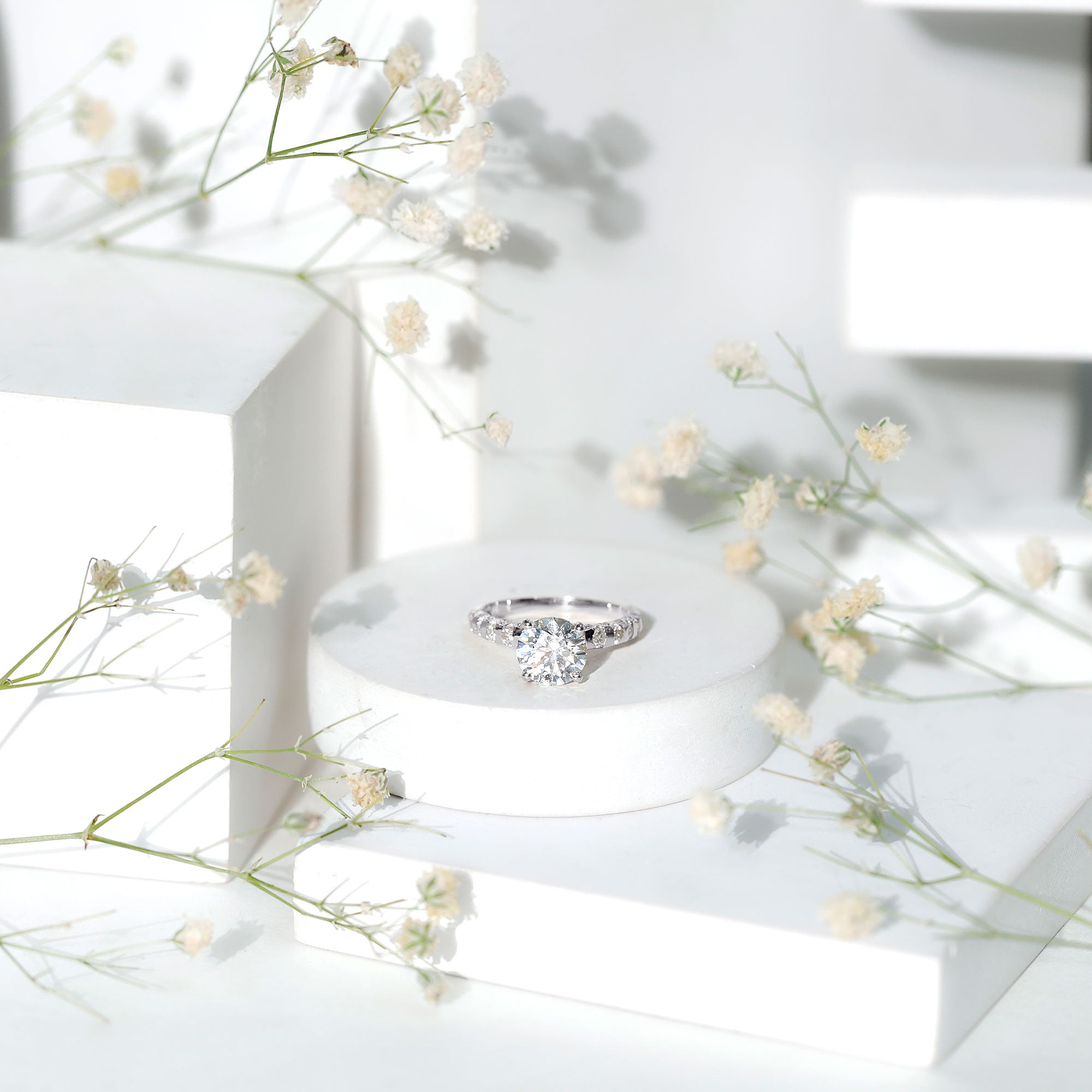 Certified 7 MM Lab Grown Diamond Solitaire Engagement Ring Lab - ( EF-VS ) - Rosec Jewels