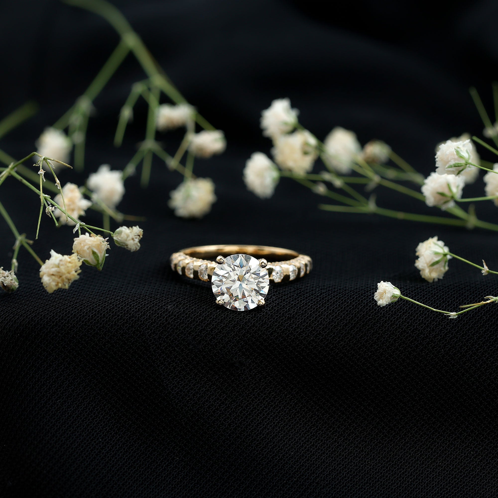 Certified 7 MM Lab Grown Diamond Solitaire Engagement Ring Lab - ( EF-VS ) - Rosec Jewels