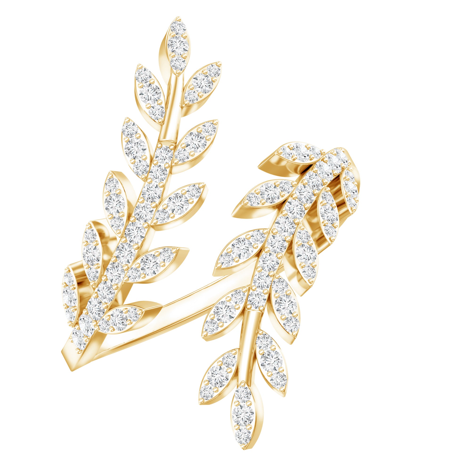 Certified Nature inspired Lab Grown Diamond Cocktail Ring for Women Lab - ( EF-VS ) - Rosec Jewels