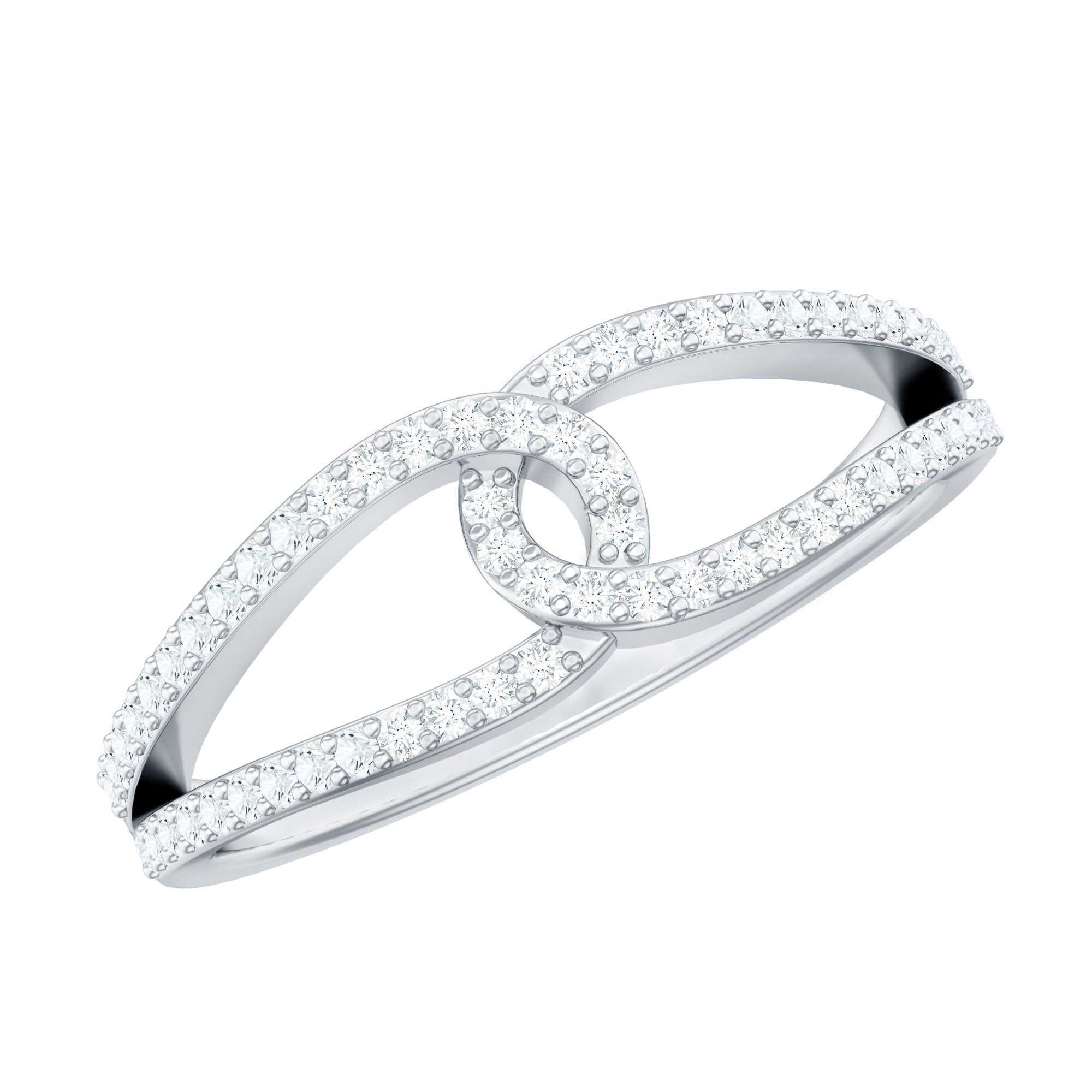 Brilliant Cut Lab Created Diamond Knot Anniversary Ring for Her Lab - ( EF-VS ) - Rosec Jewels