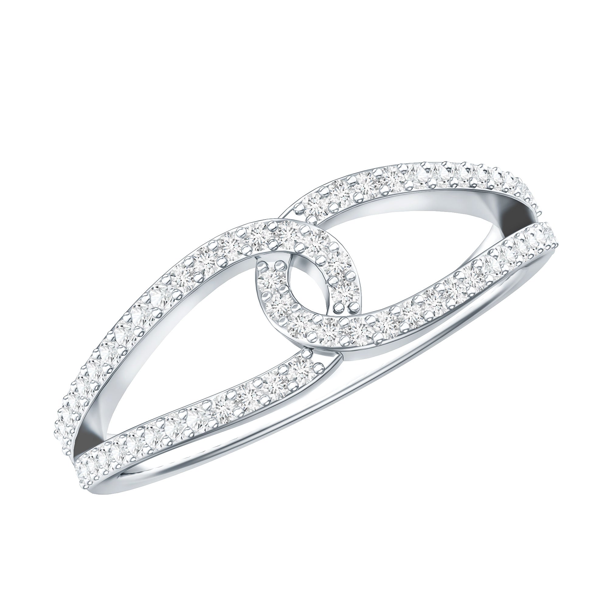 Brilliant Cut Lab Created Diamond Knot Anniversary Ring for Her Lab - ( EF-VS ) - Rosec Jewels