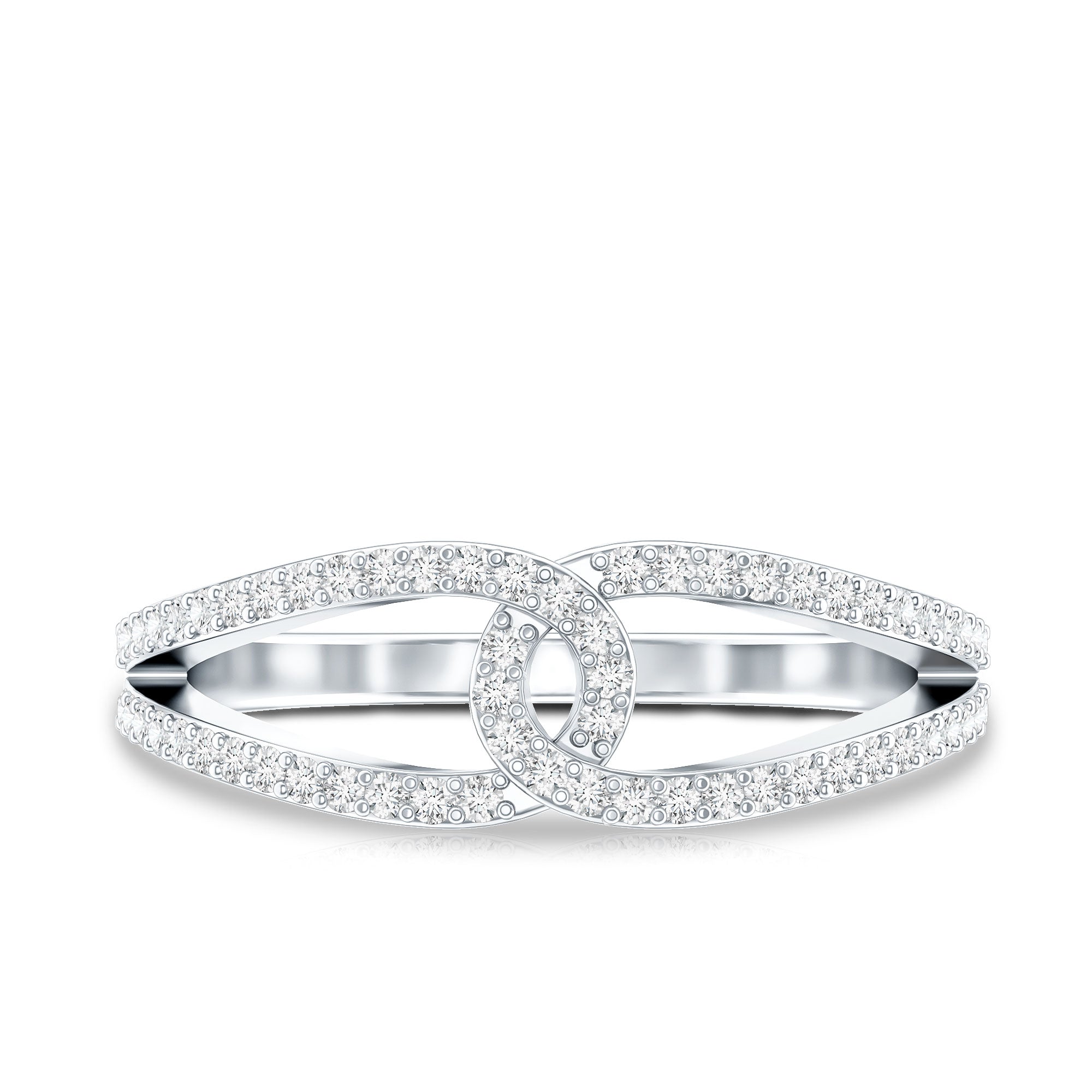 Brilliant Cut Lab Created Diamond Knot Anniversary Ring for Her Lab - ( EF-VS ) - Rosec Jewels