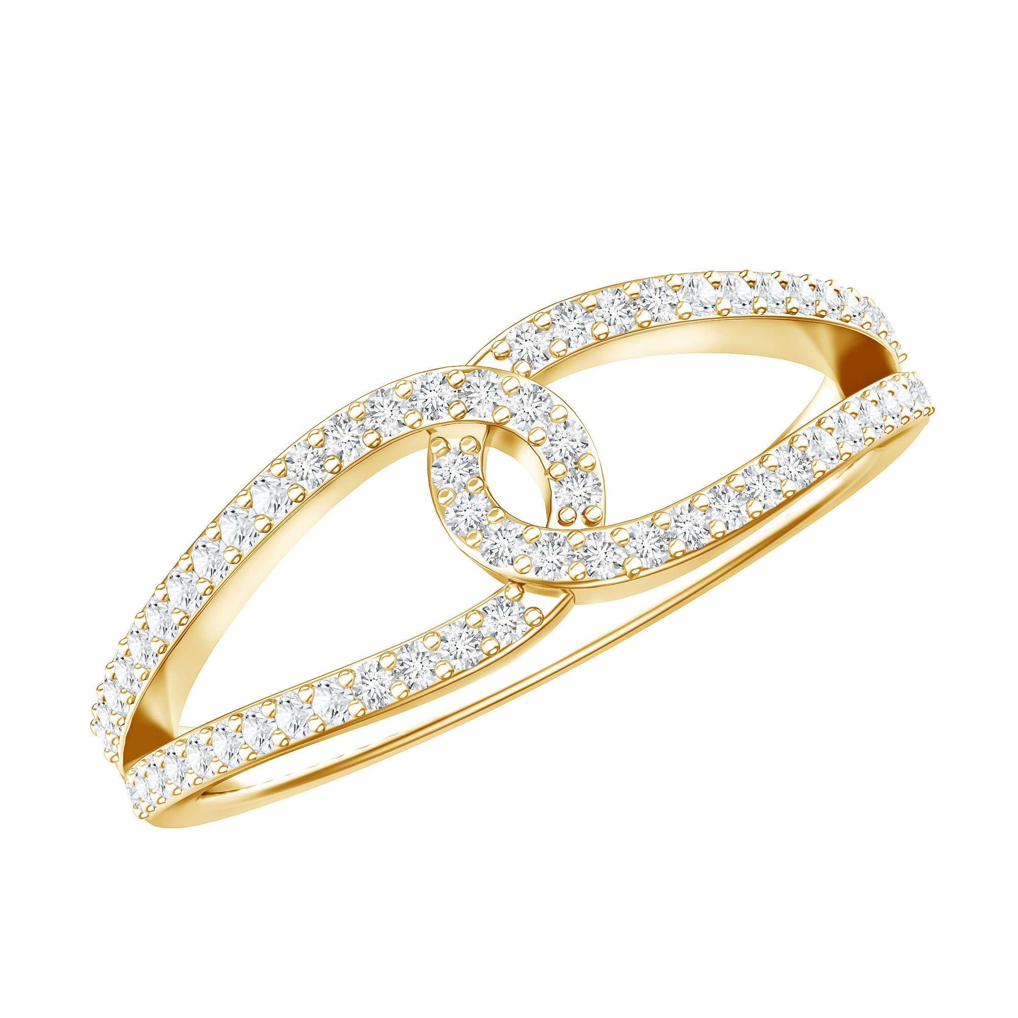 Brilliant Cut Lab Created Diamond Knot Anniversary Ring for Her Lab - ( EF-VS ) - Rosec Jewels