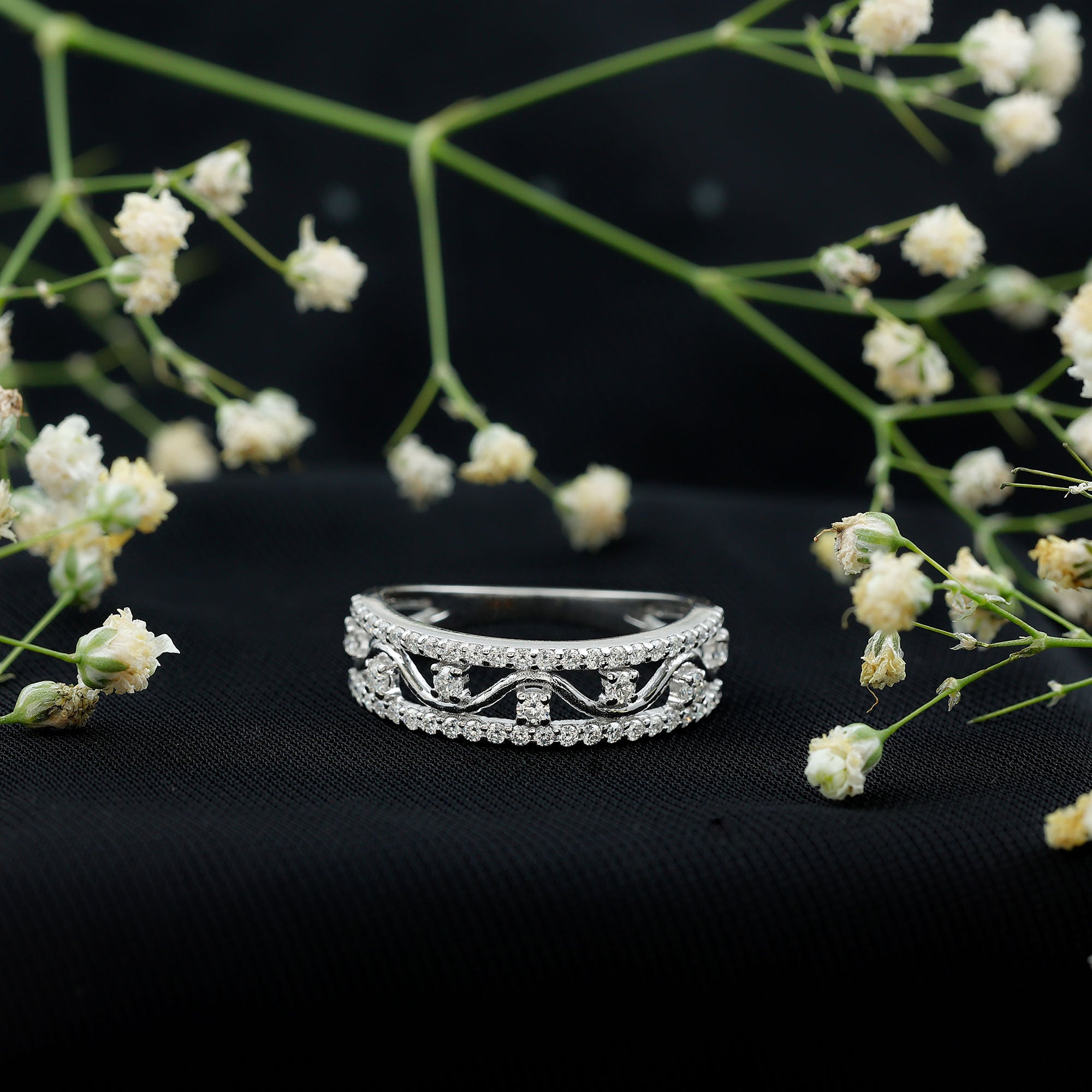 Womens Lab Created Diamond Wedding Band With Certificate Lab - ( EF-VS ) - Rosec Jewels