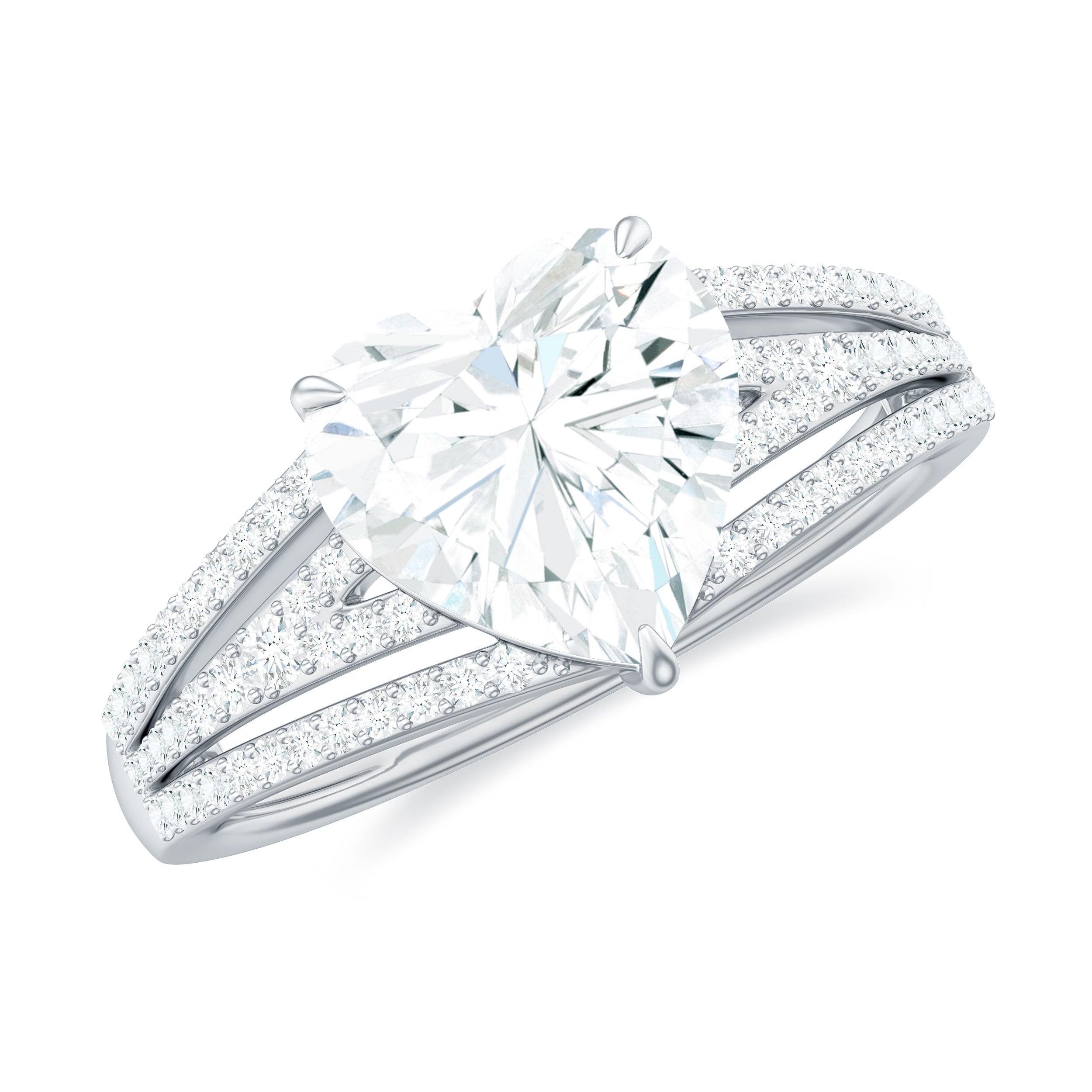 Rosec Jewels-2 Carat Lab Created Diamond Heart Engagement Ring
