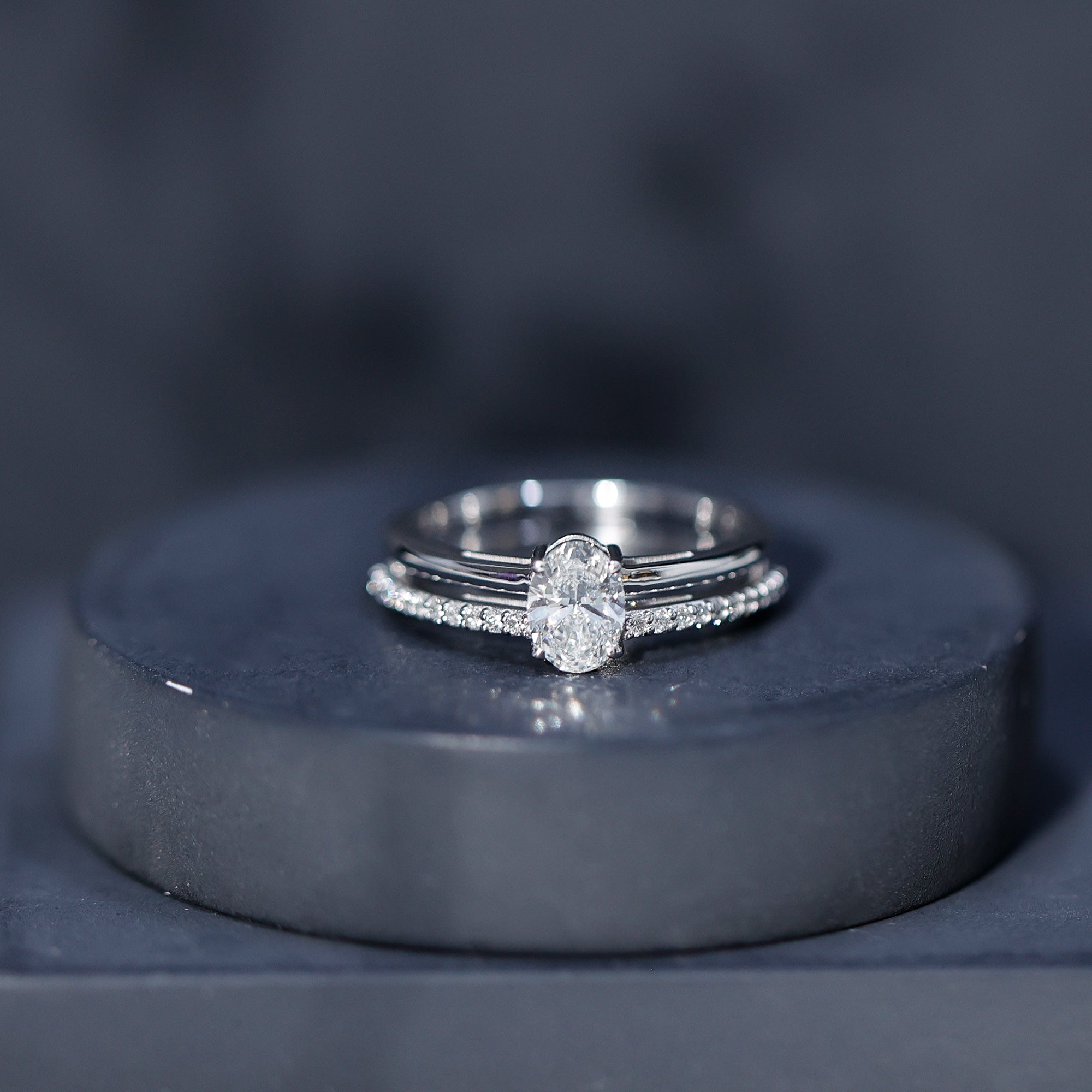 5X7 MM Oval Cut Diamond Solitaire Promise Ring For Her Lab - ( EF-VS ) - Rosec Jewels