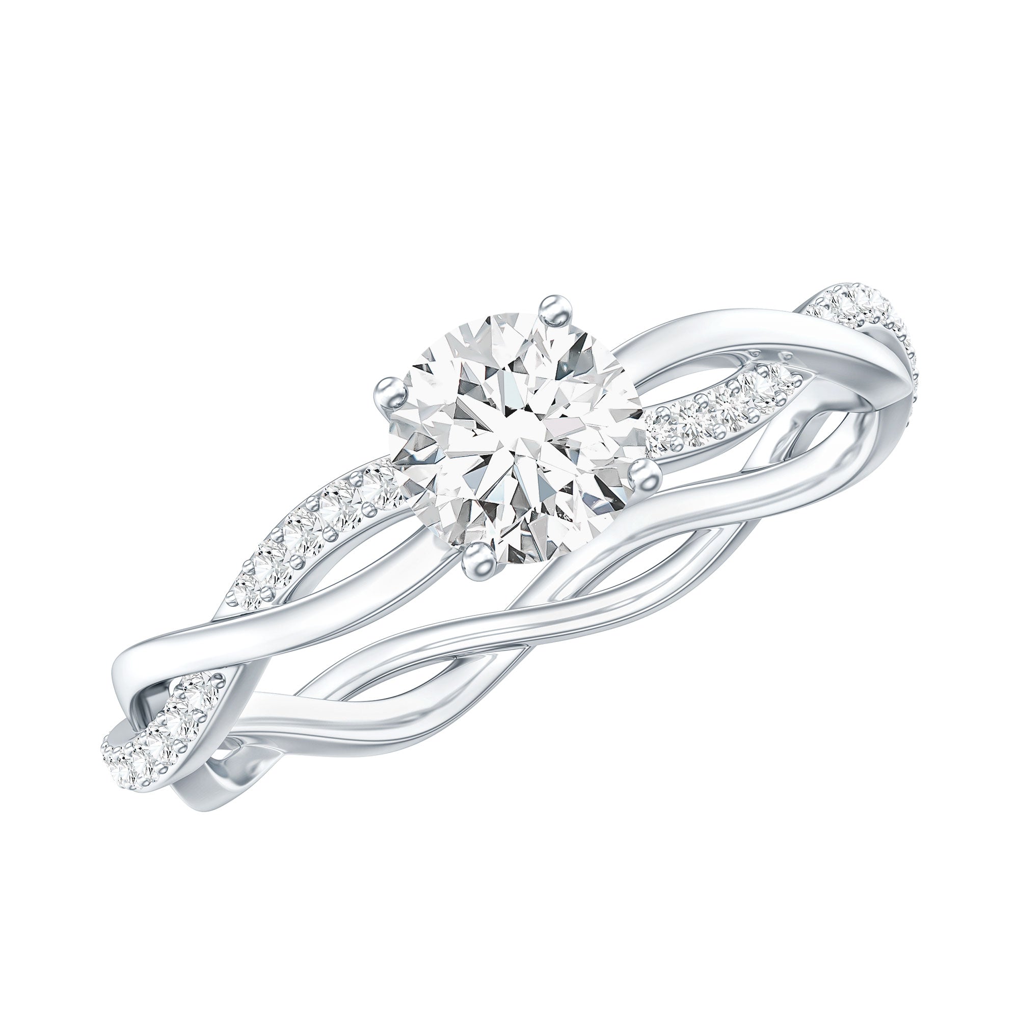 Certified Round Lab Grown Diamond Crossover Promise Ring