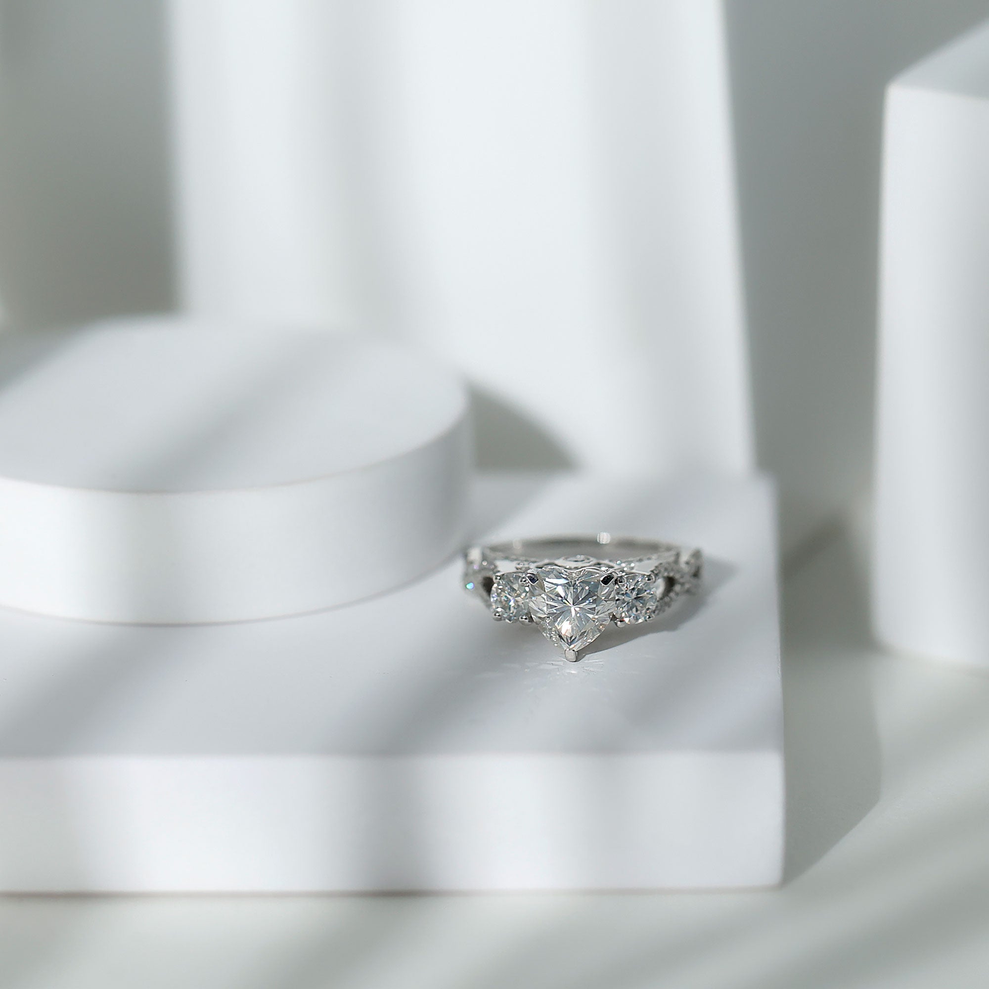 Certified 7 MM Lab Grown Diamond Heart Shaped Engagement Ring Lab - ( EF-VS ) - Rosec Jewels