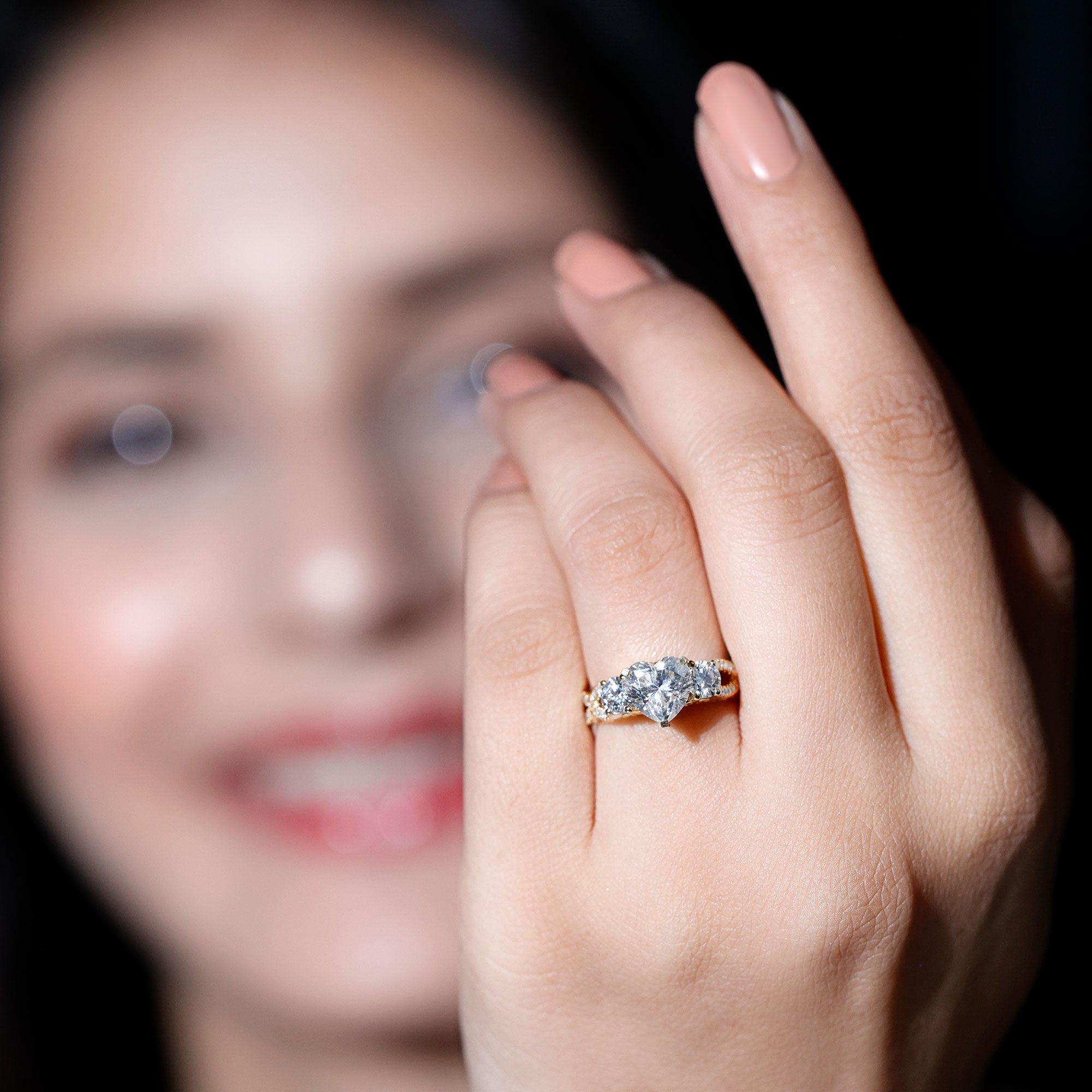 Rosec Jewels-Certified 7 MM Lab Grown Diamond Heart Shaped Engagement Ring