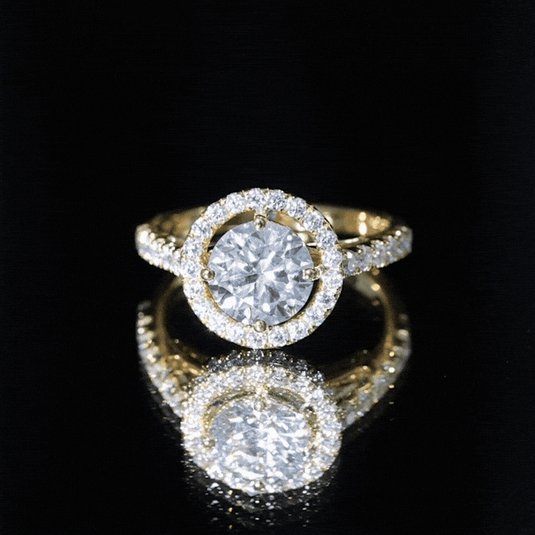 2 Carat Ethical Diamond Circle Engagement Ring Lab - ( EF-VS ) - Rosec Jewels