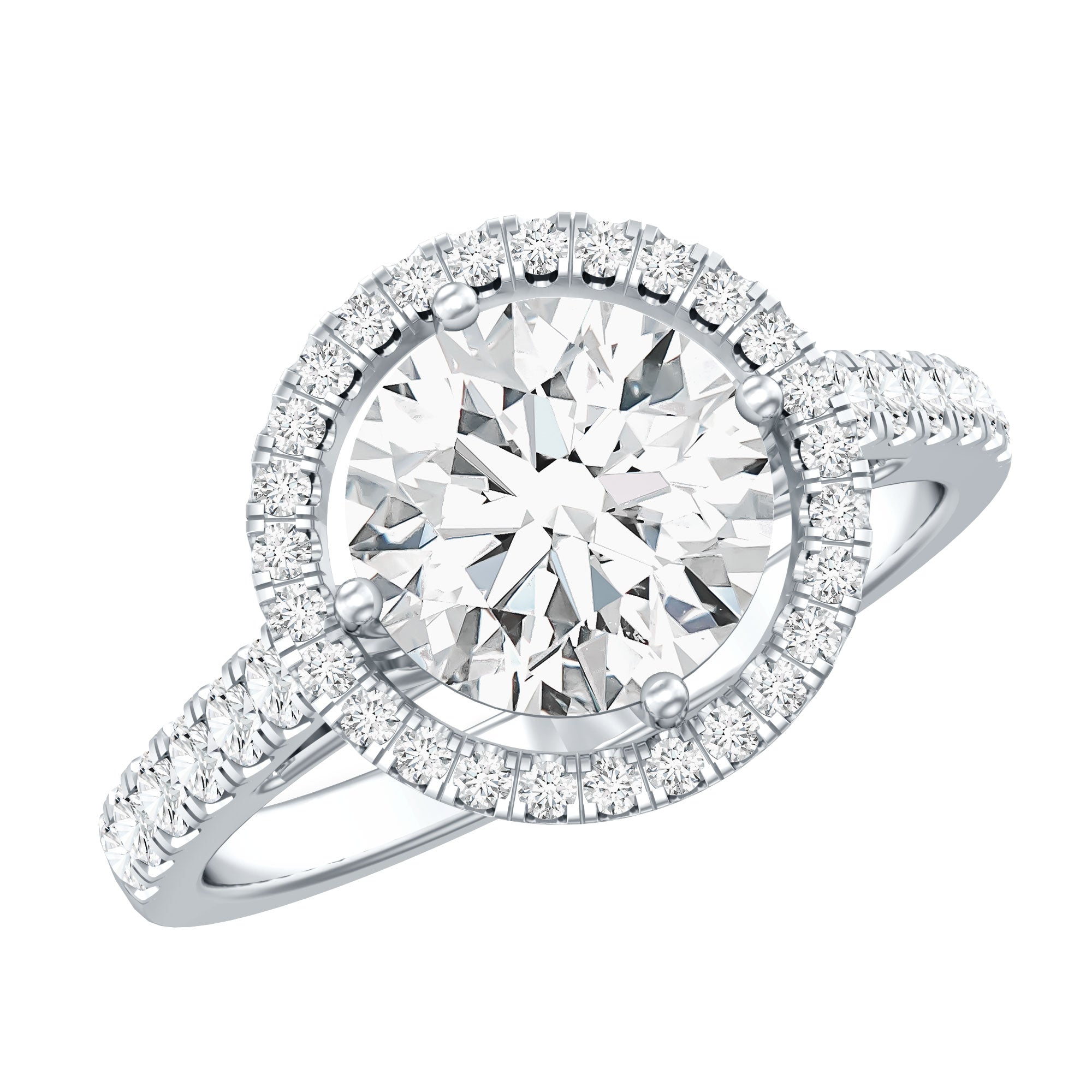 2 Carat Ethical Diamond Circle Engagement Ring Lab - ( EF-VS ) - Rosec Jewels