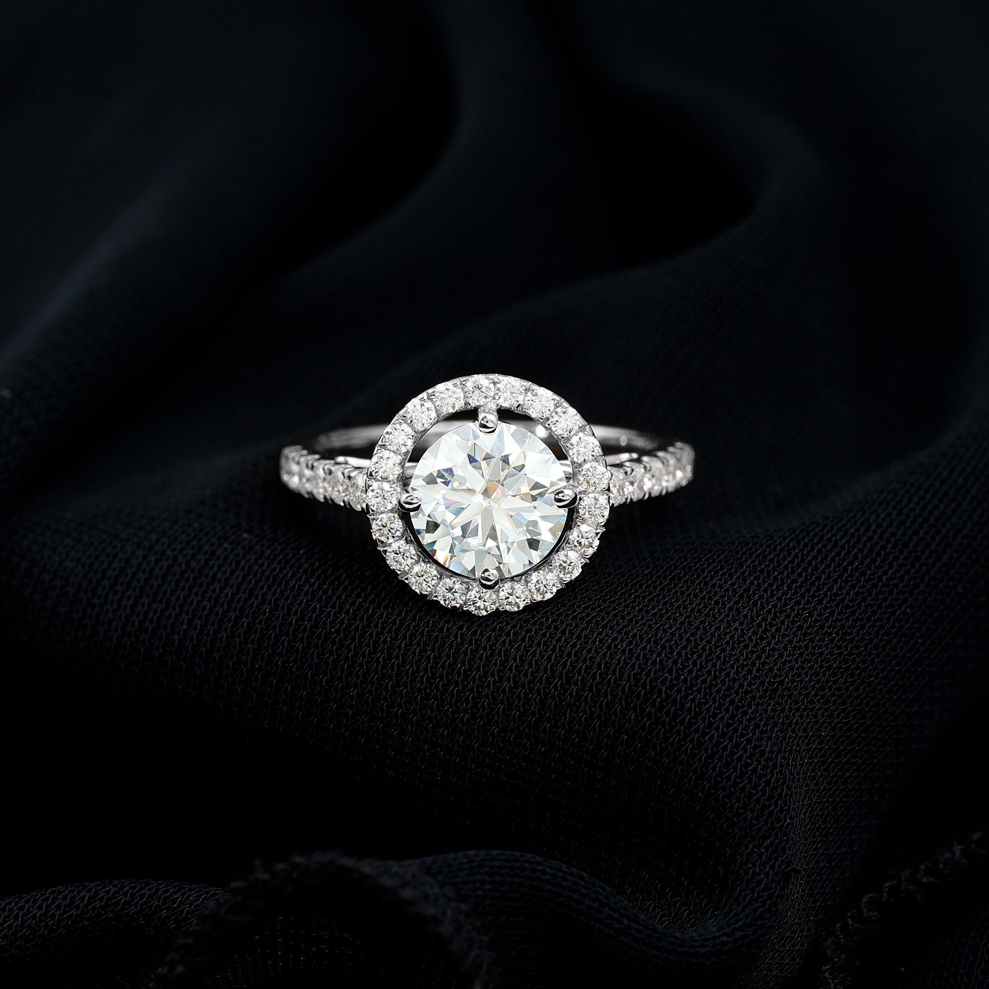 2 Carat Ethical Diamond Circle Engagement Ring Lab - ( EF-VS ) - Rosec Jewels