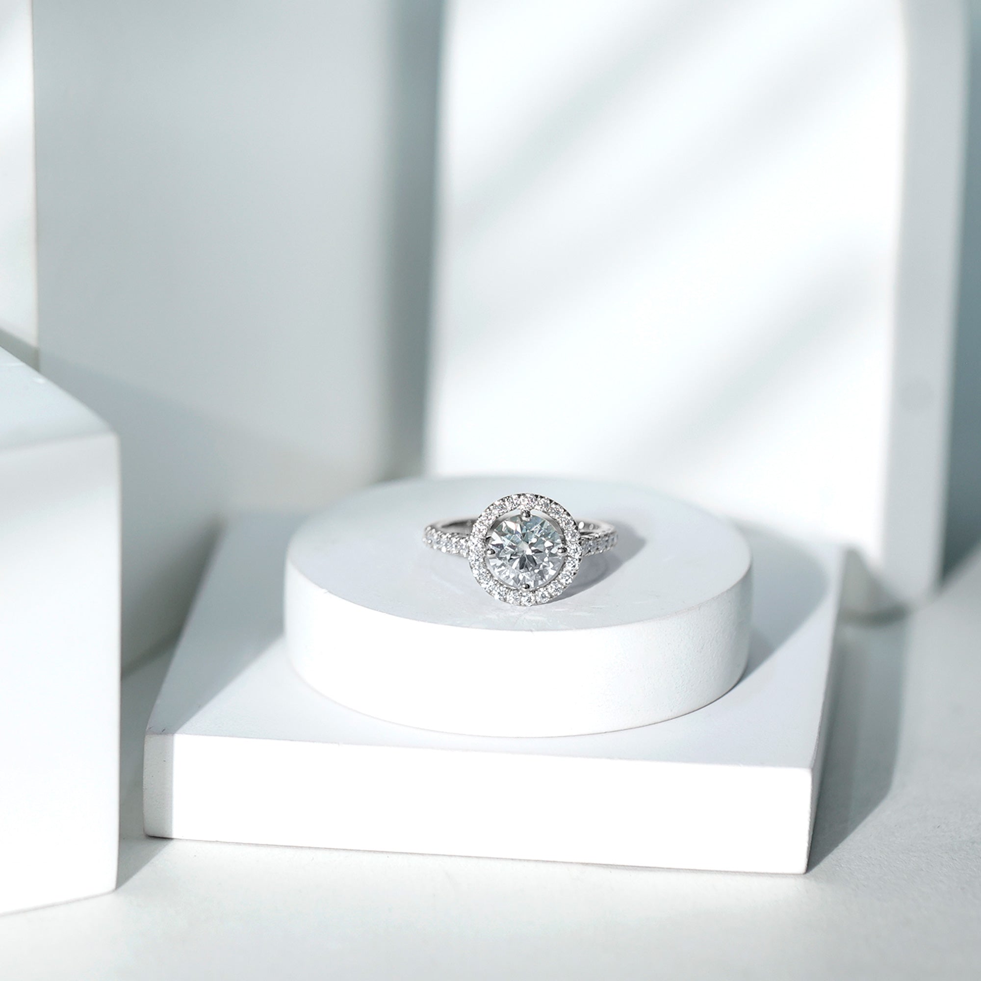 2 Carat Ethical Diamond Circle Engagement Ring Lab - ( EF-VS ) - Rosec Jewels