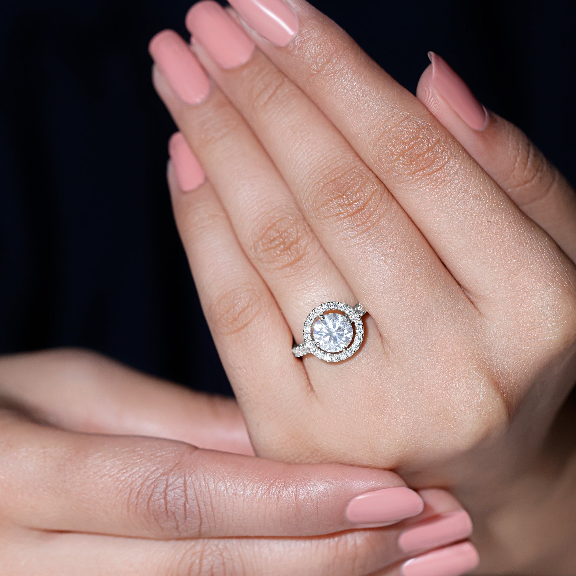 2 Carat Ethical Diamond Circle Engagement Ring Lab - ( EF-VS ) - Rosec Jewels