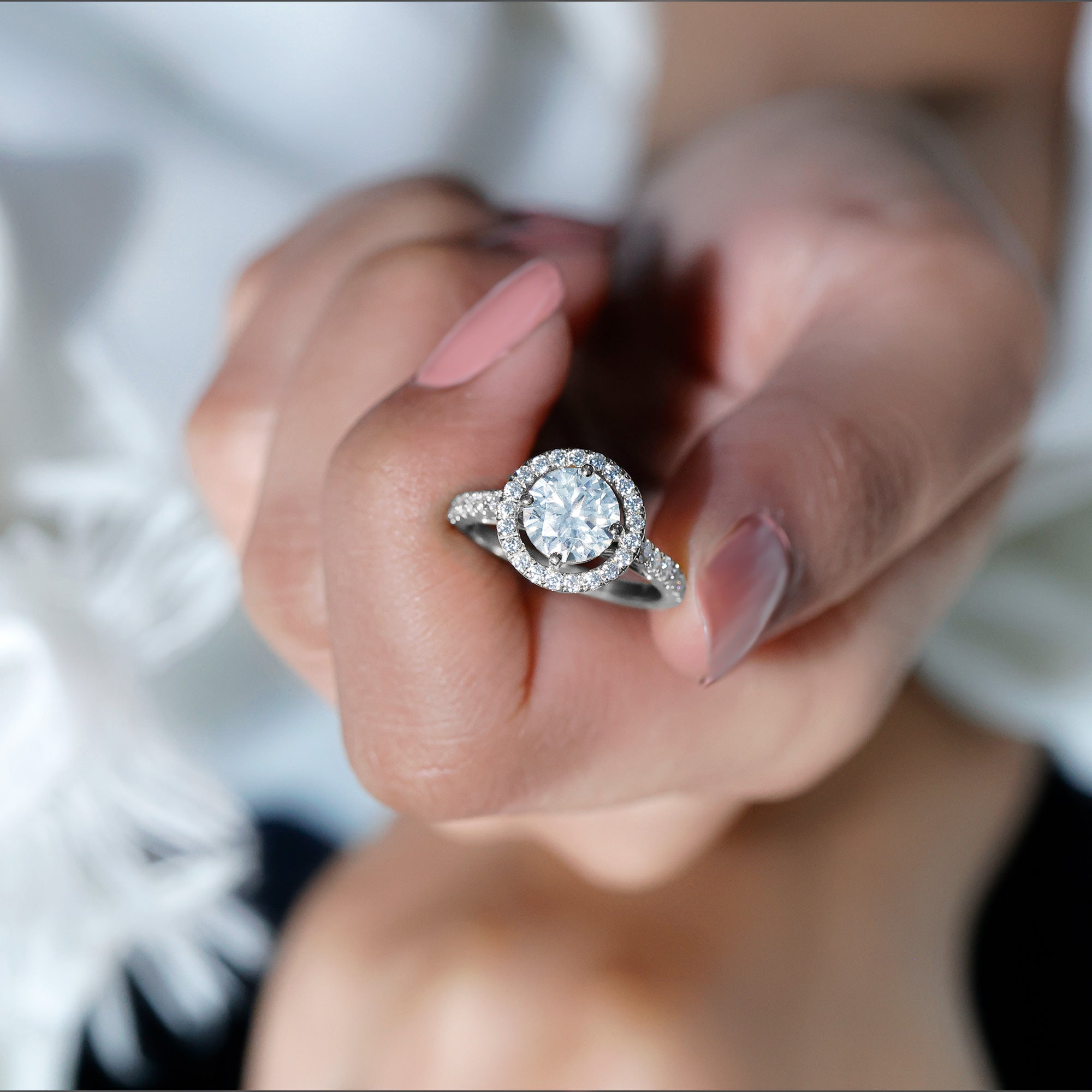 2 Carat Ethical Diamond Circle Engagement Ring Lab - ( EF-VS ) - Rosec Jewels