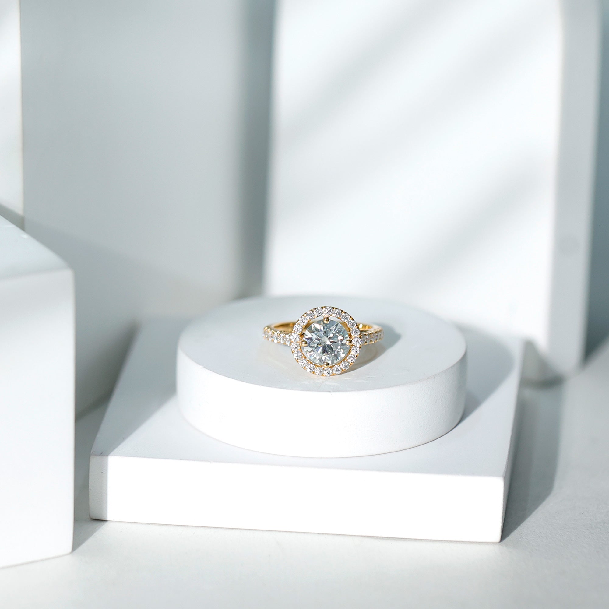 2 Carat Ethical Diamond Circle Engagement Ring Lab - ( EF-VS ) - Rosec Jewels