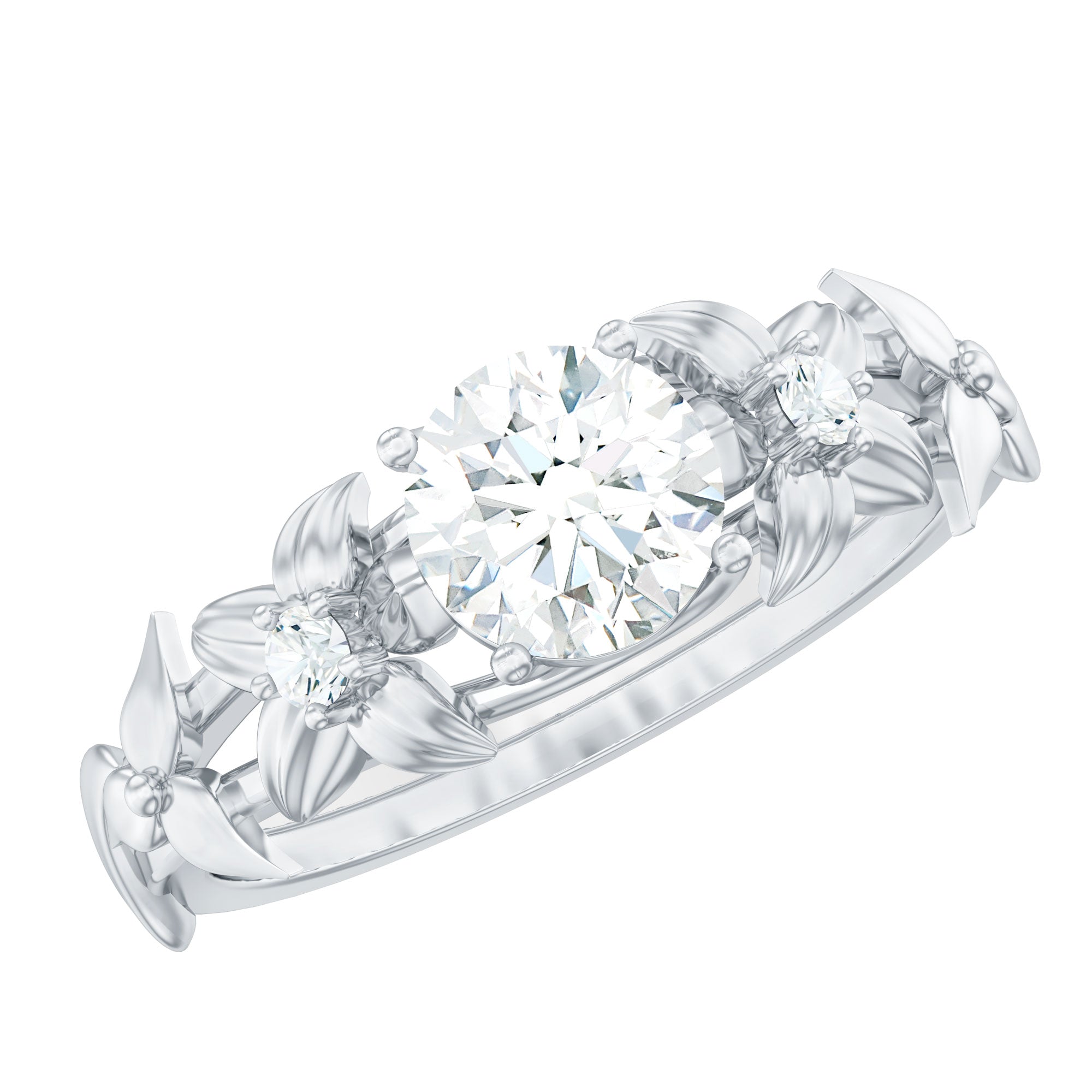 Rosec Jewels-Certified 1 Ct Lab Grown Diamond Nature Engagement Ring