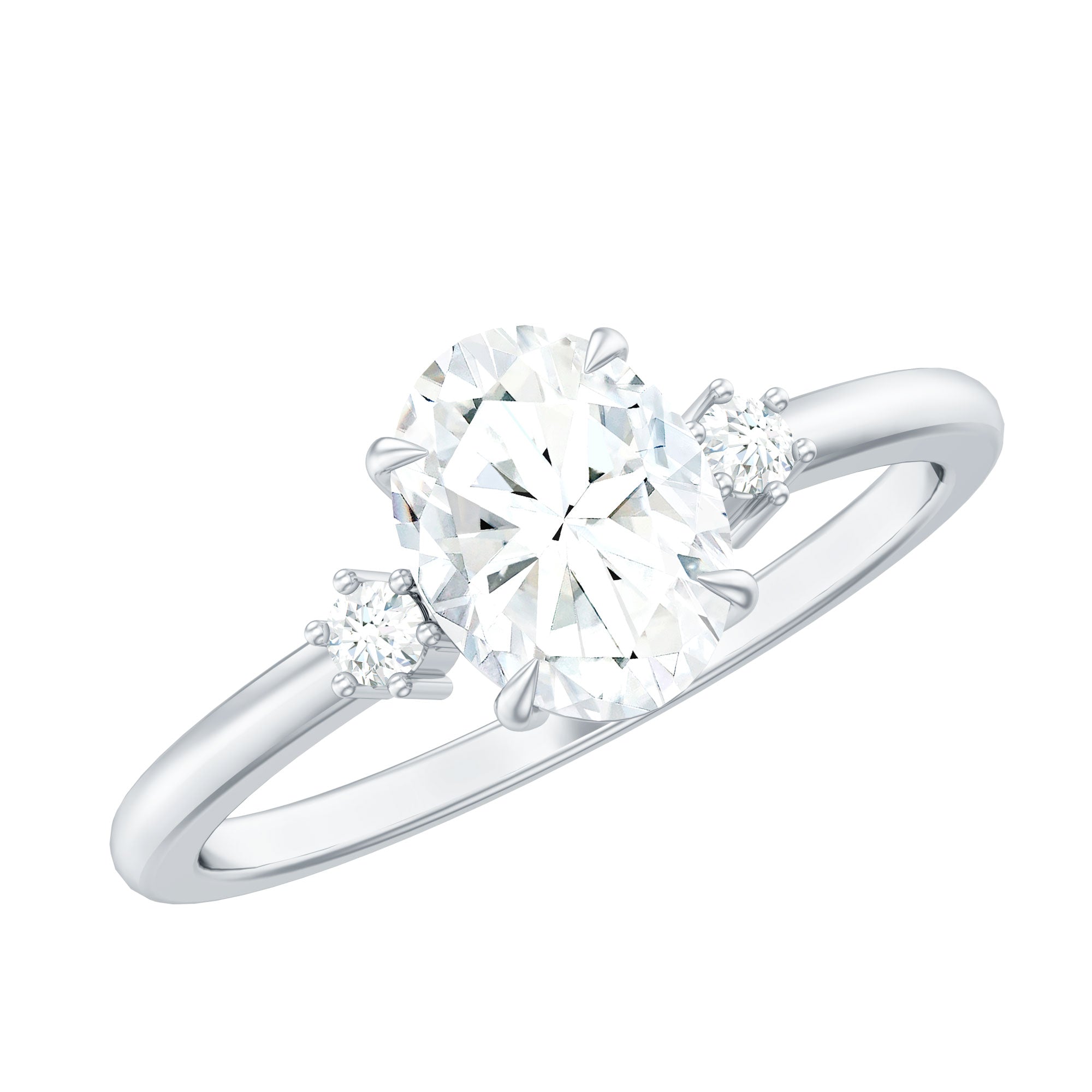 Certified 1 Carat Oval Lab Grown Diamond Engagement Ring for Women