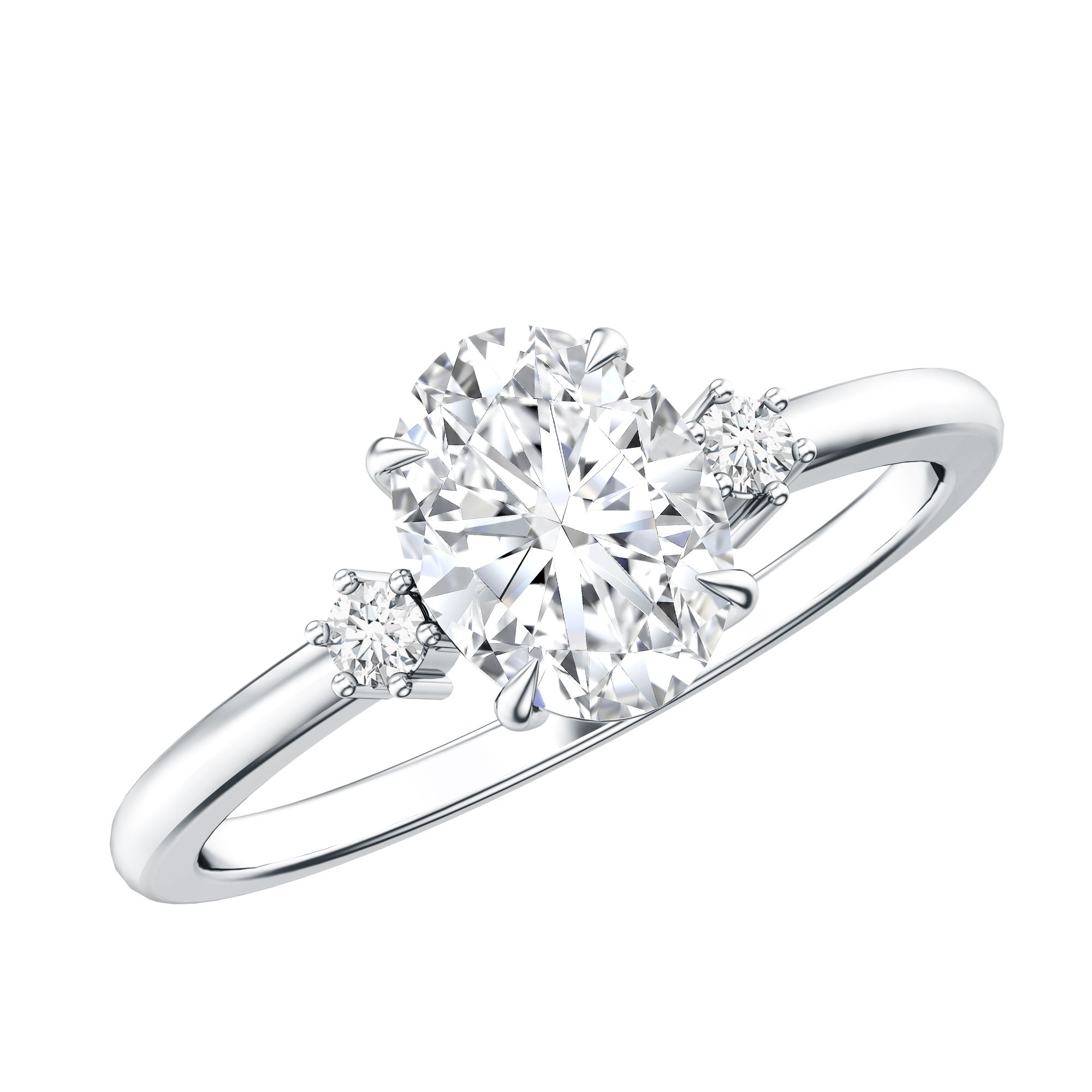 Certified 1 Carat Oval Lab Grown Diamond Engagement Ring for Women Lab - ( EF-VS ) - Rosec Jewels