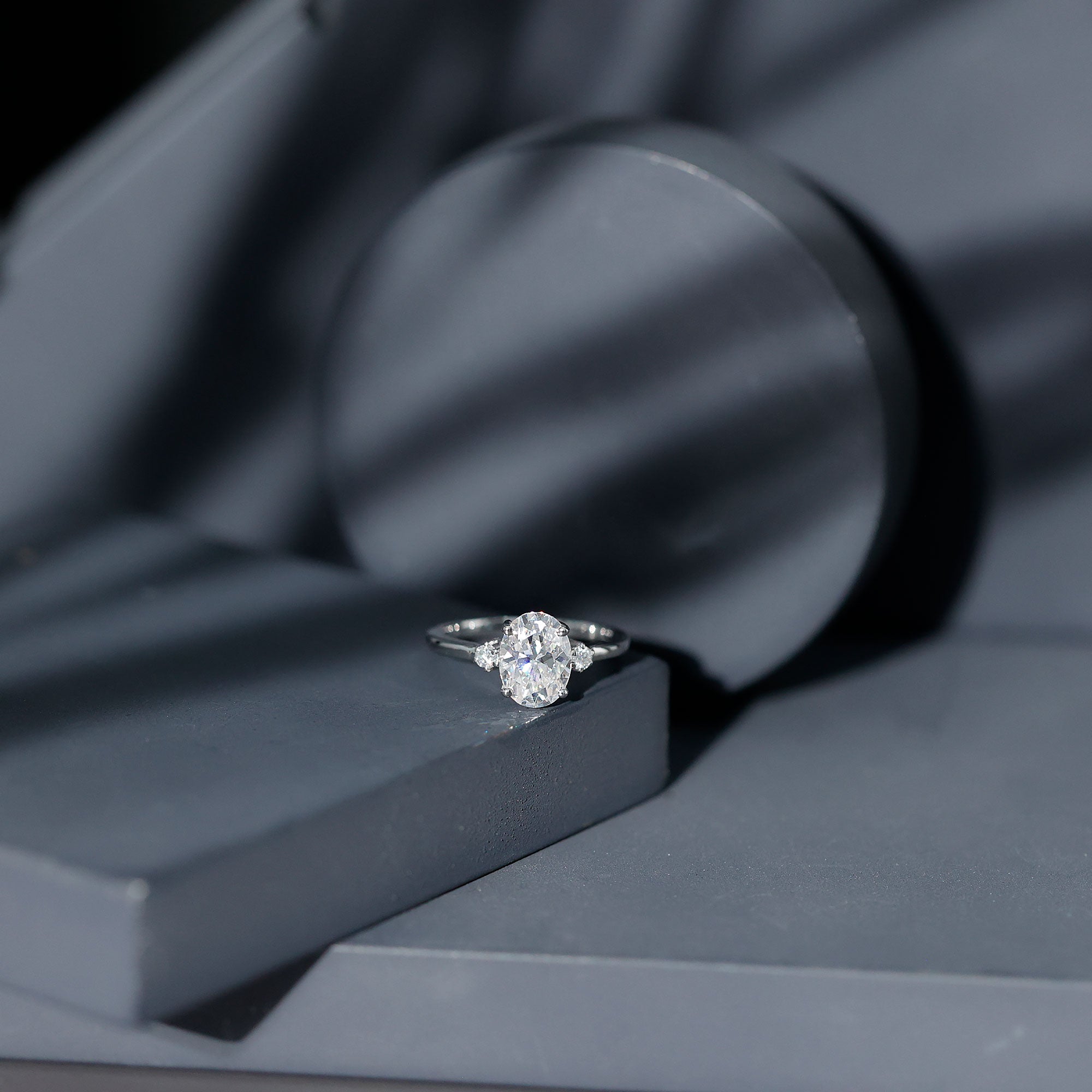 Certified 1 Carat Oval Lab Grown Diamond Engagement Ring for Women Lab - ( EF-VS ) - Rosec Jewels