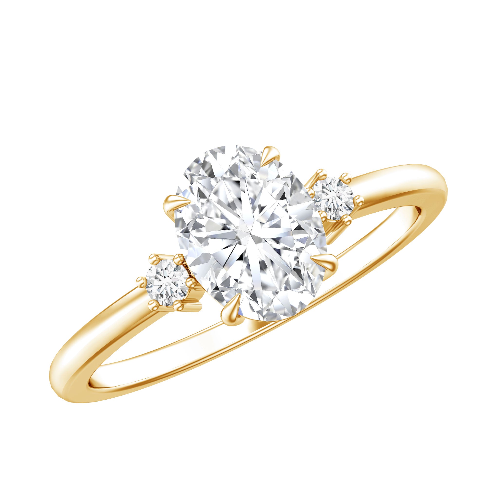 Certified 1 Carat Oval Lab Grown Diamond Engagement Ring for Women Lab - ( EF-VS ) - Rosec Jewels