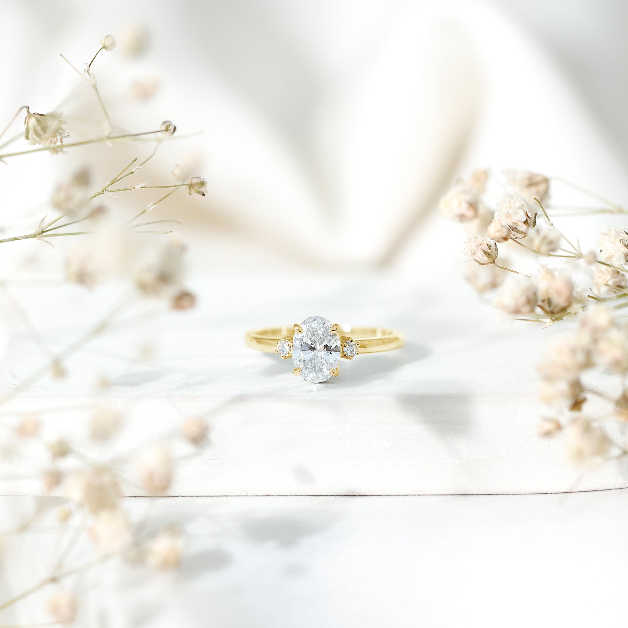 Certified 1 Carat Oval Lab Grown Diamond Engagement Ring for Women Lab - ( EF-VS ) - Rosec Jewels