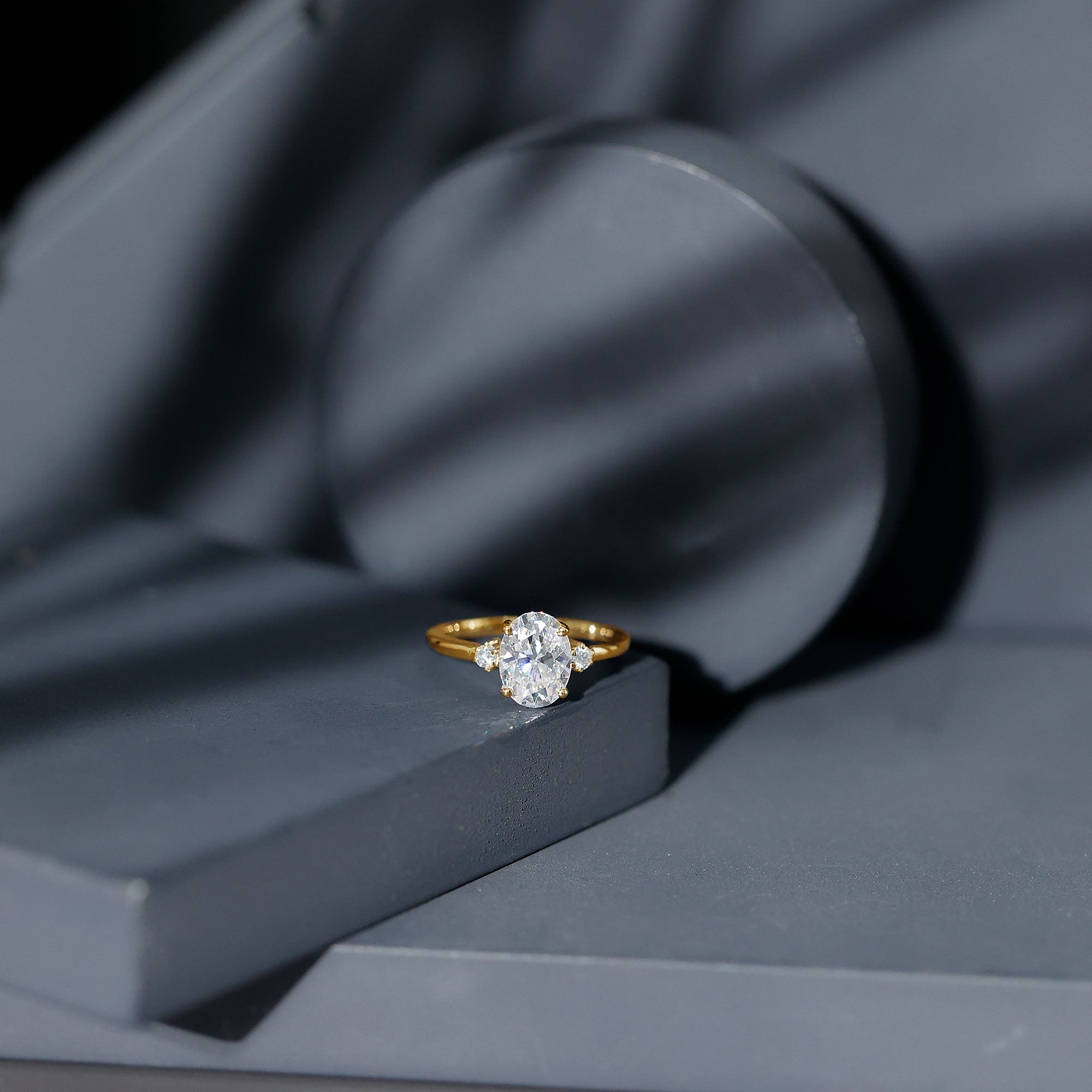 Certified 1 Carat Oval Lab Grown Diamond Engagement Ring for Women Lab - ( EF-VS ) - Rosec Jewels