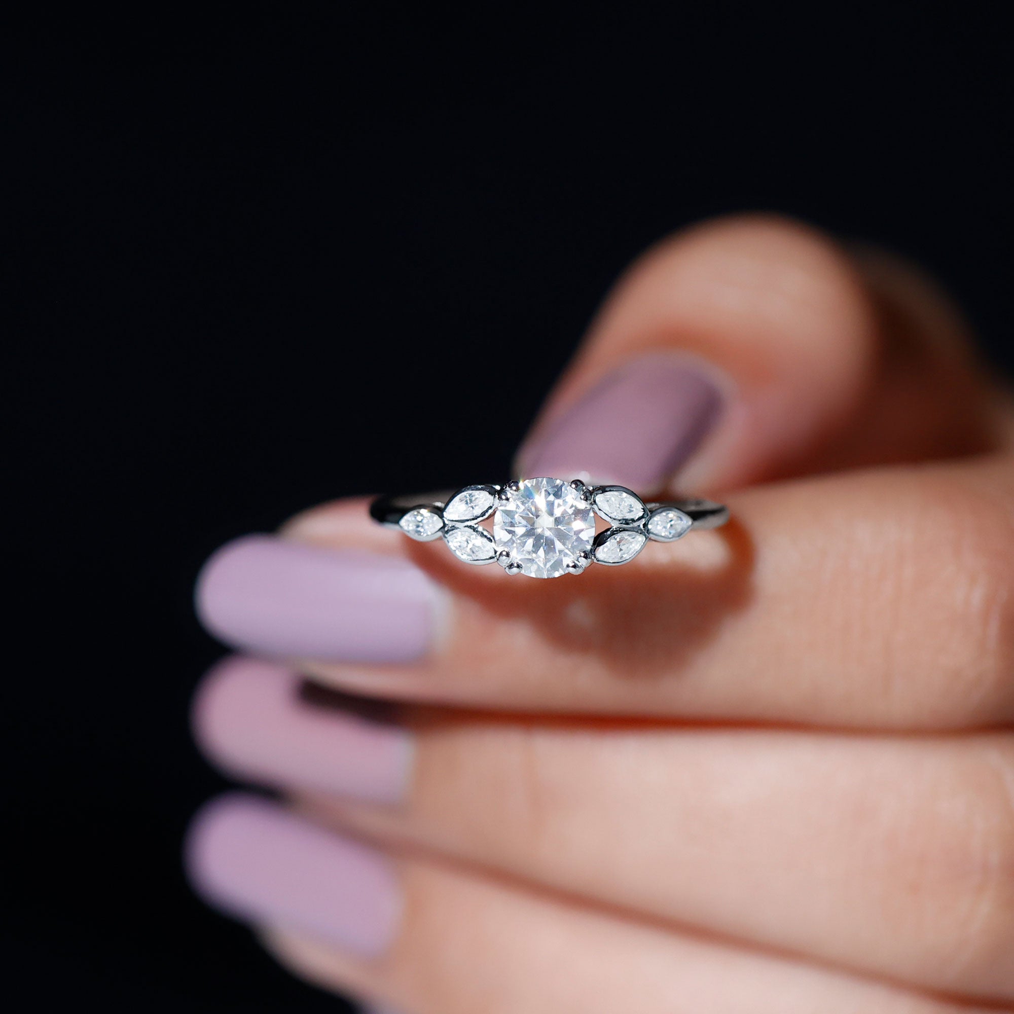 Rosec Jewels-Certified 6 MM Round Diamond Promise Engagement Ring For Her