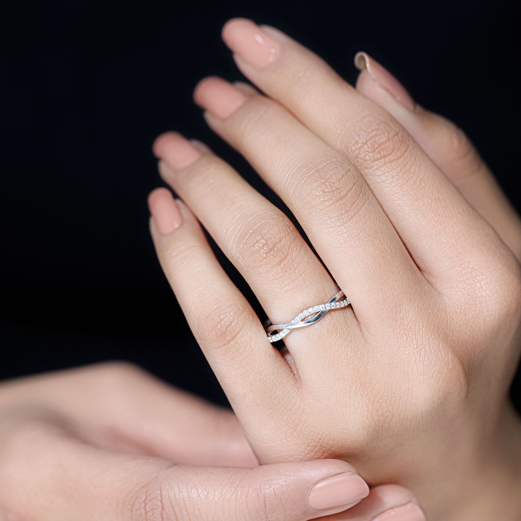 Rosec Jewels-Lab Grown Diamond Braided Wedding Ring For Women