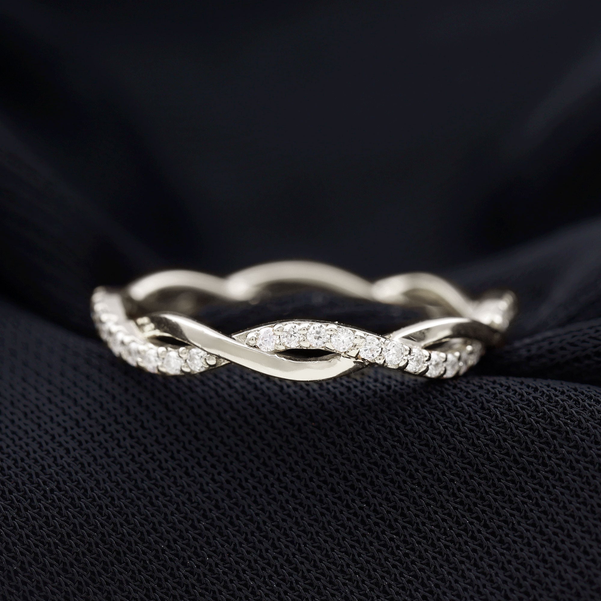 Rosec Jewels-Lab Grown Diamond Braided Wedding Ring For Women